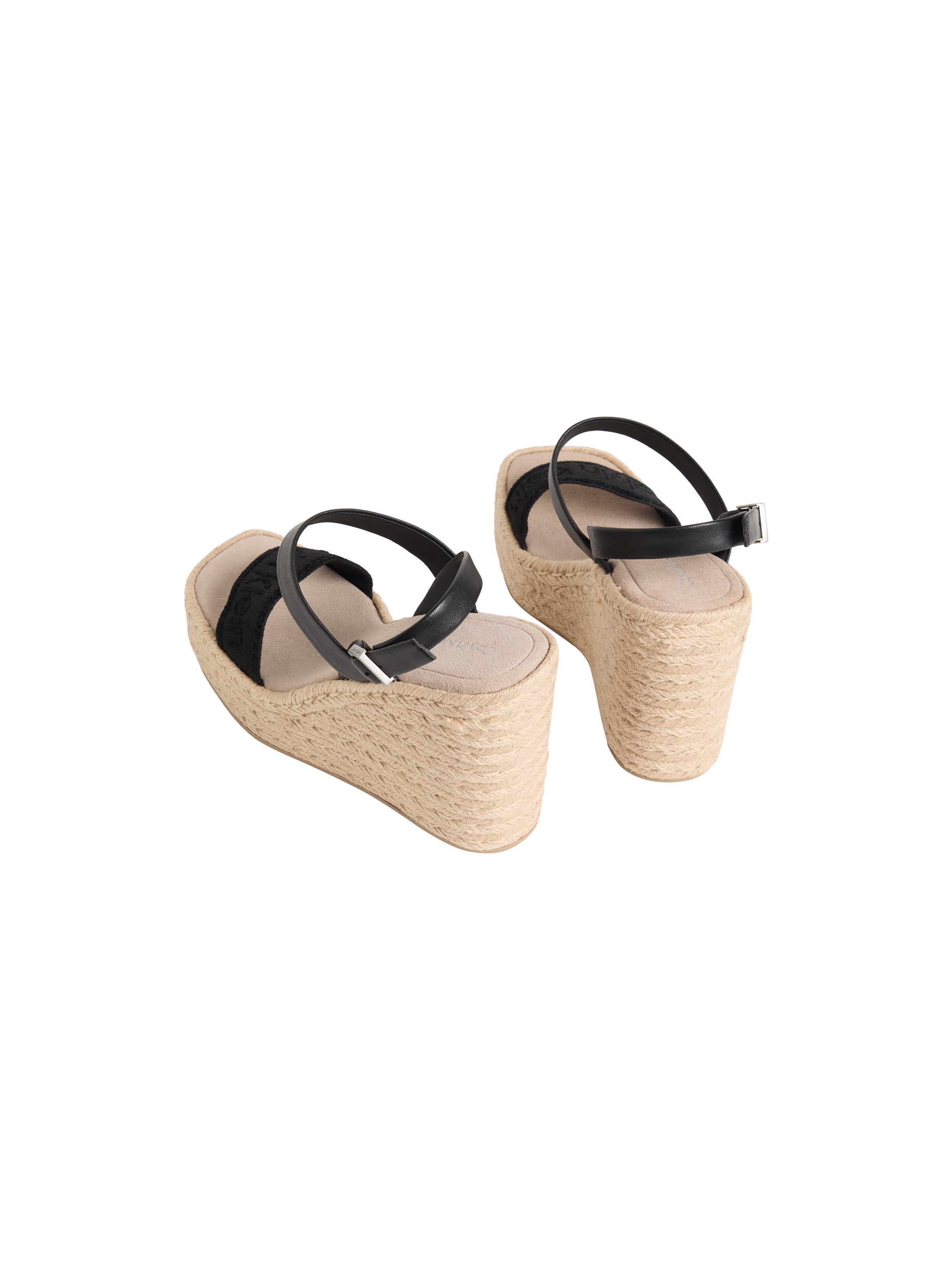 Calvin Klein Keilsandalette »WEDGE ESPAD 70 WEBBING LTH«  Sommerschuh, Plateausandale, Keilabsatz, mit Bastbesatz