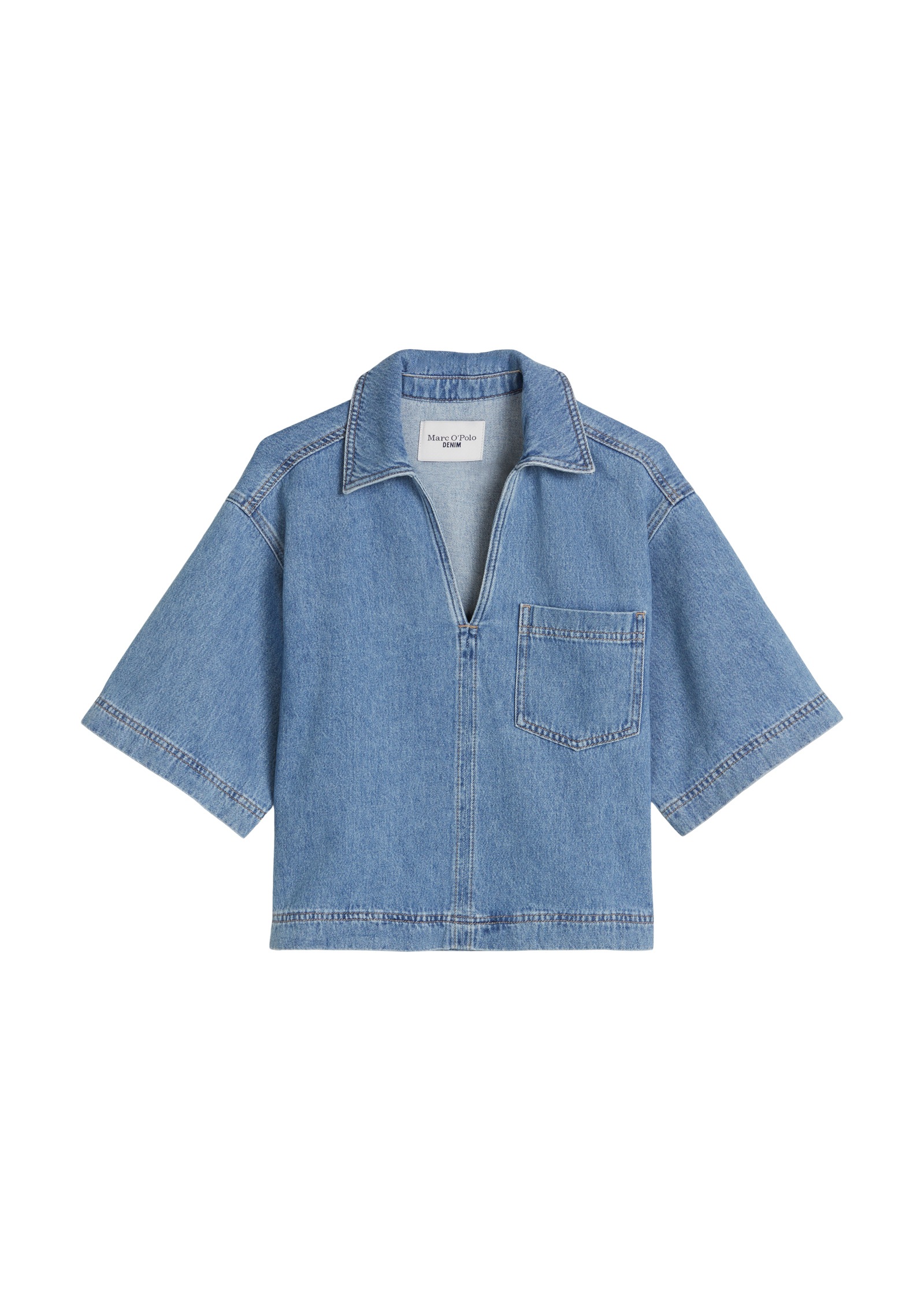 Marc O'Polo DENIM Kurzarmbluse »aus reinem Organic Cotton«