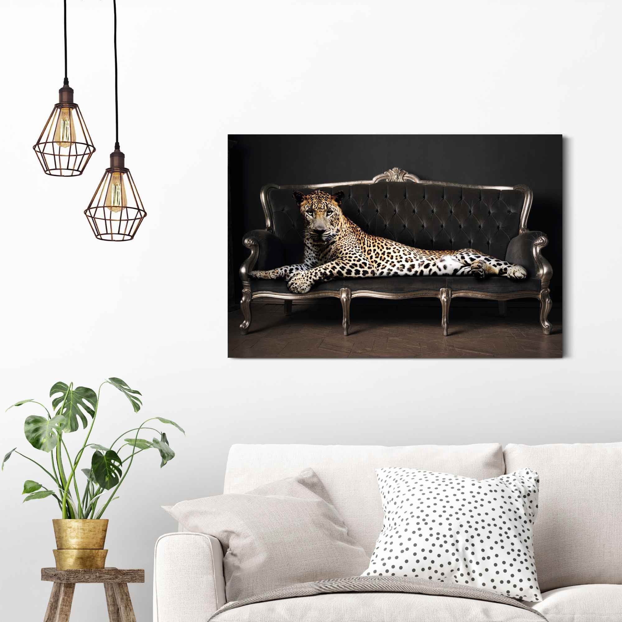 Reinders! Wandbild »Wandbild Leopard Chic Panther - Liegend - Luxus - Relax«, Leopard, (1 St.)