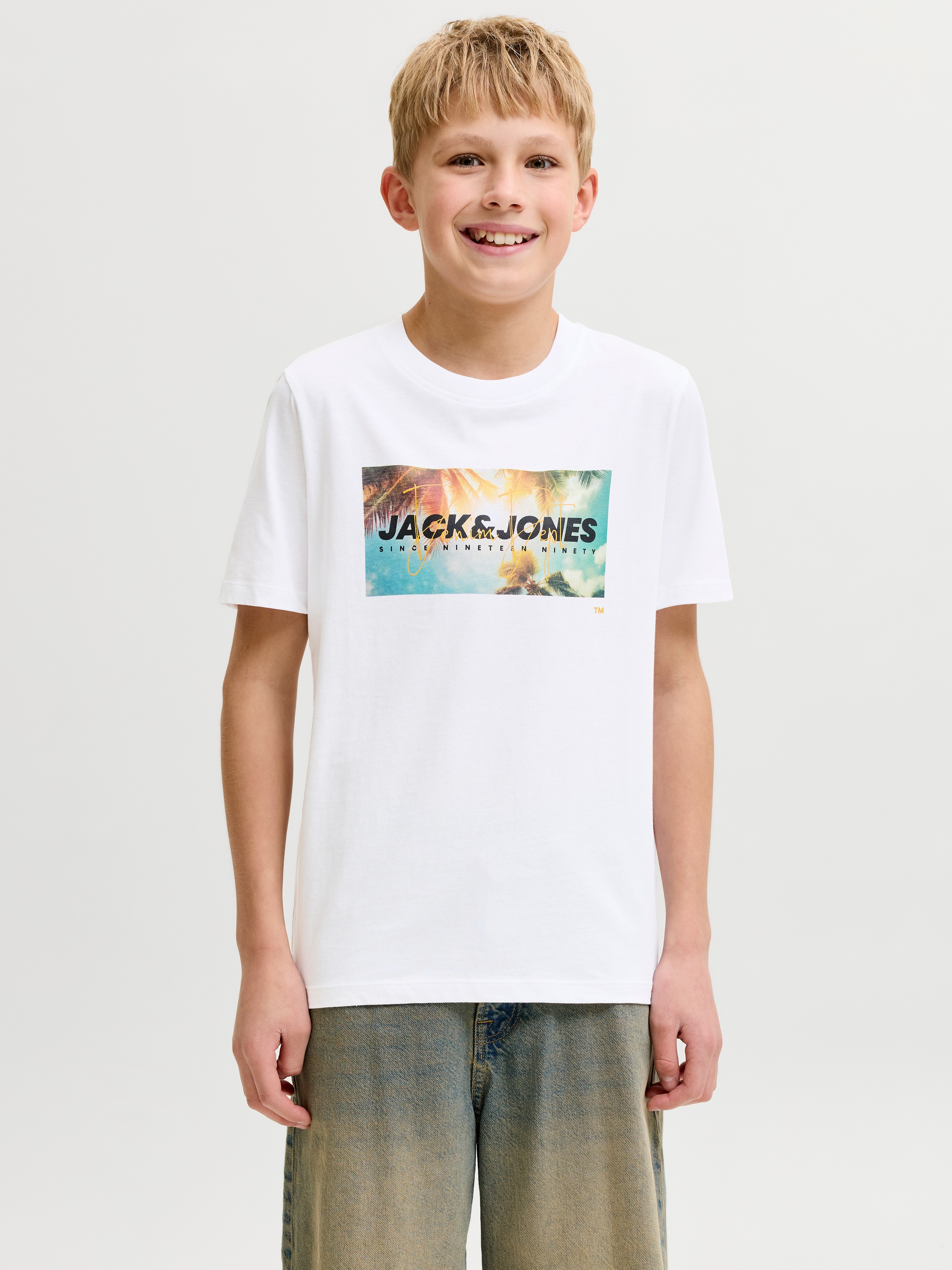 Jack & Jones Junior T-Shirt "Jjindiana Tee Ss Crew Neck Jnr" Baumwolle, Regular Fit