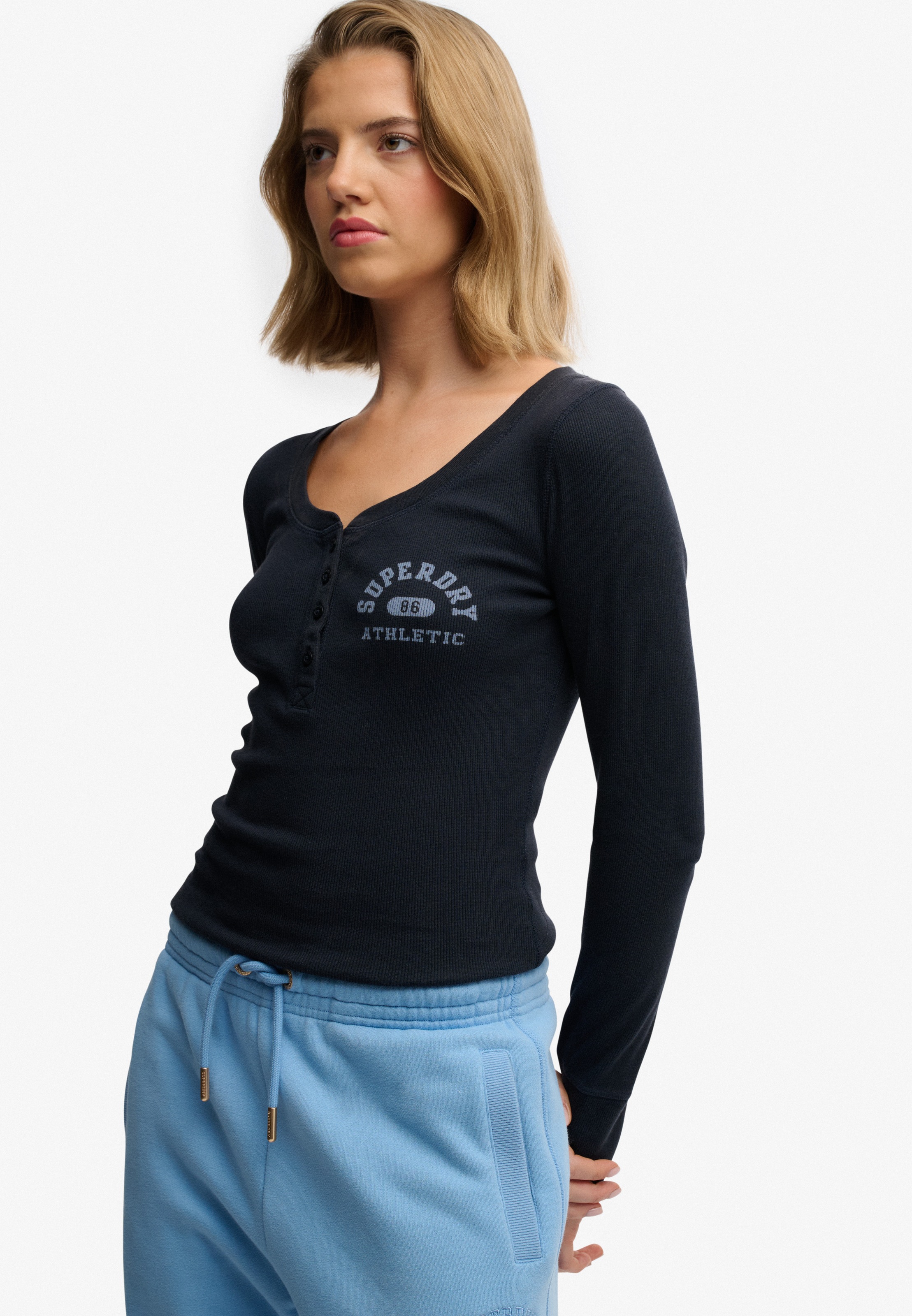 Superdry Langarmshirt "ATHLETIC BUTTON DOWN LS TOP" Baumwolle, skinny fit günstig online kaufen