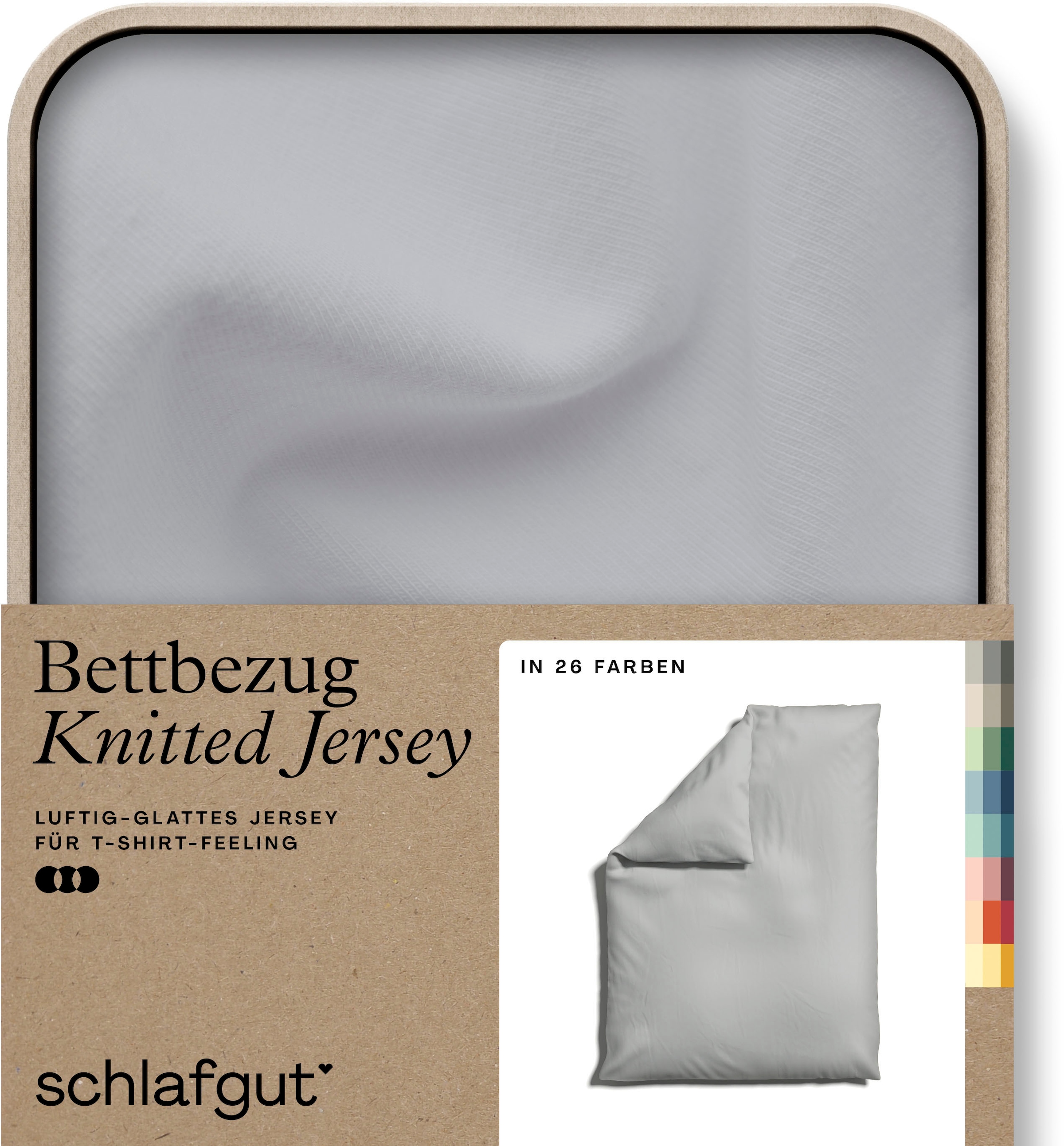 Bettbezug »Knitted Jersey uni, aus Bio-Baumwolle mit Elasthan, Reißverschluss«, (1...