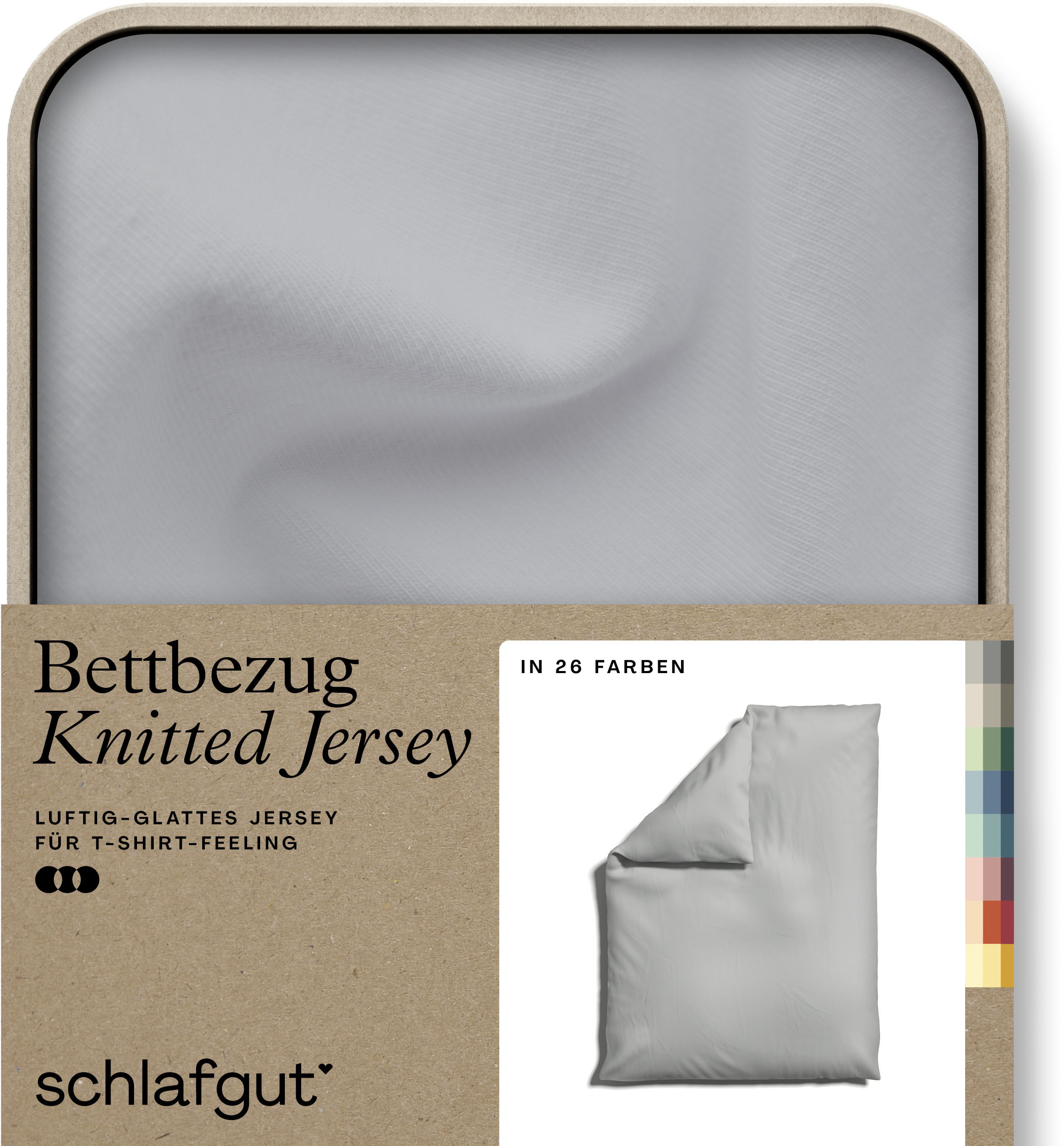 Schlafgut "Premium Bettbezug Knitted Jersey (1 St)" Ton-in-Ton Reißverschluss, Bio-Baumwolle mit Elasthan, Uni, OEKO Tex