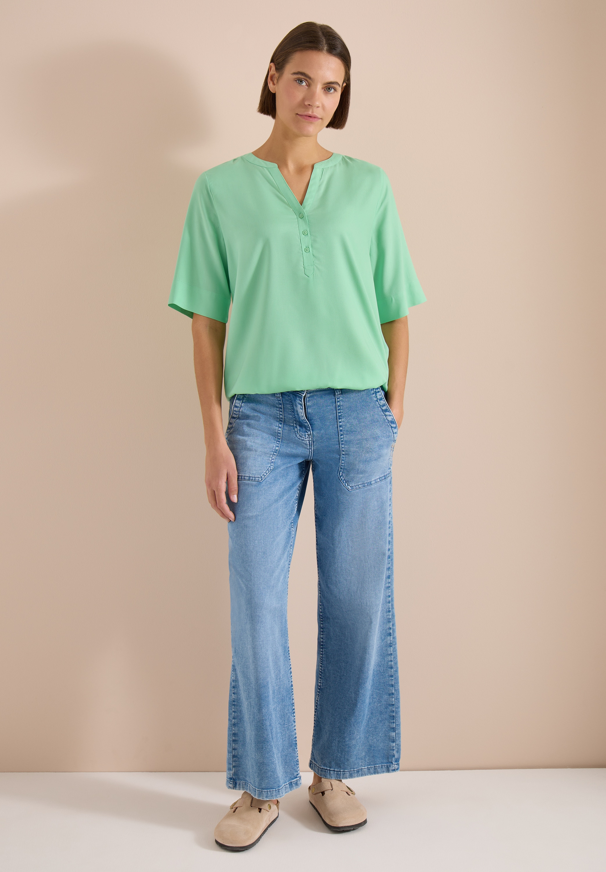 Cecil Klassische Bluse mit femininem V-Ausschnitt