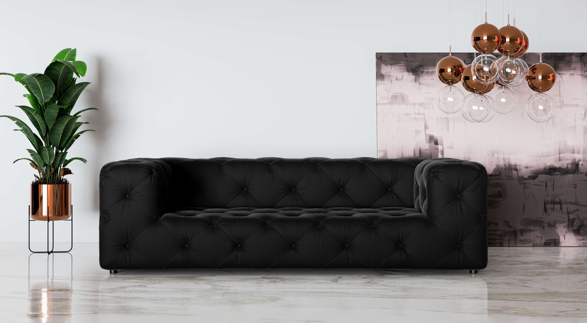 Places of Style 3-Sitzer »FOLLINA«, 3-Sitzer Sofa mit klassischer Chesterfield-Knopfheftung