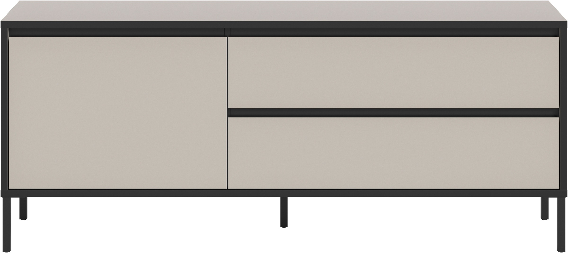 INOSIGN Lowboard »NORT, Breite: 150cm, mit Metall Stabfuß, 1 Klappe, 2 Schubkästen«, TV-Lowboard, Mediaschrank, Mediaboard, TV-Schrank, Schrank, Board