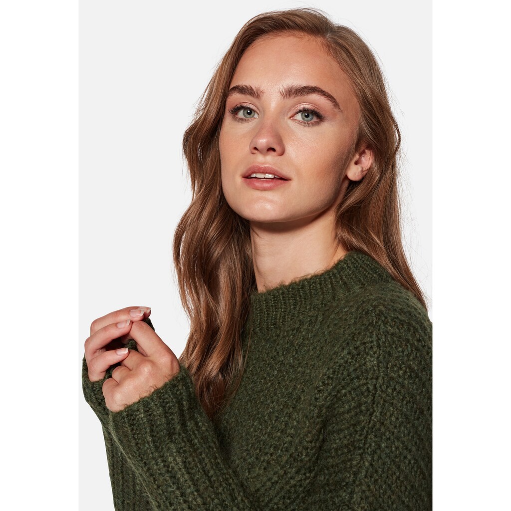 Damenmode Pullover Mavi Strickpullover »SWEATER«, Modernes Lochmuster auf der Vorderseite grün