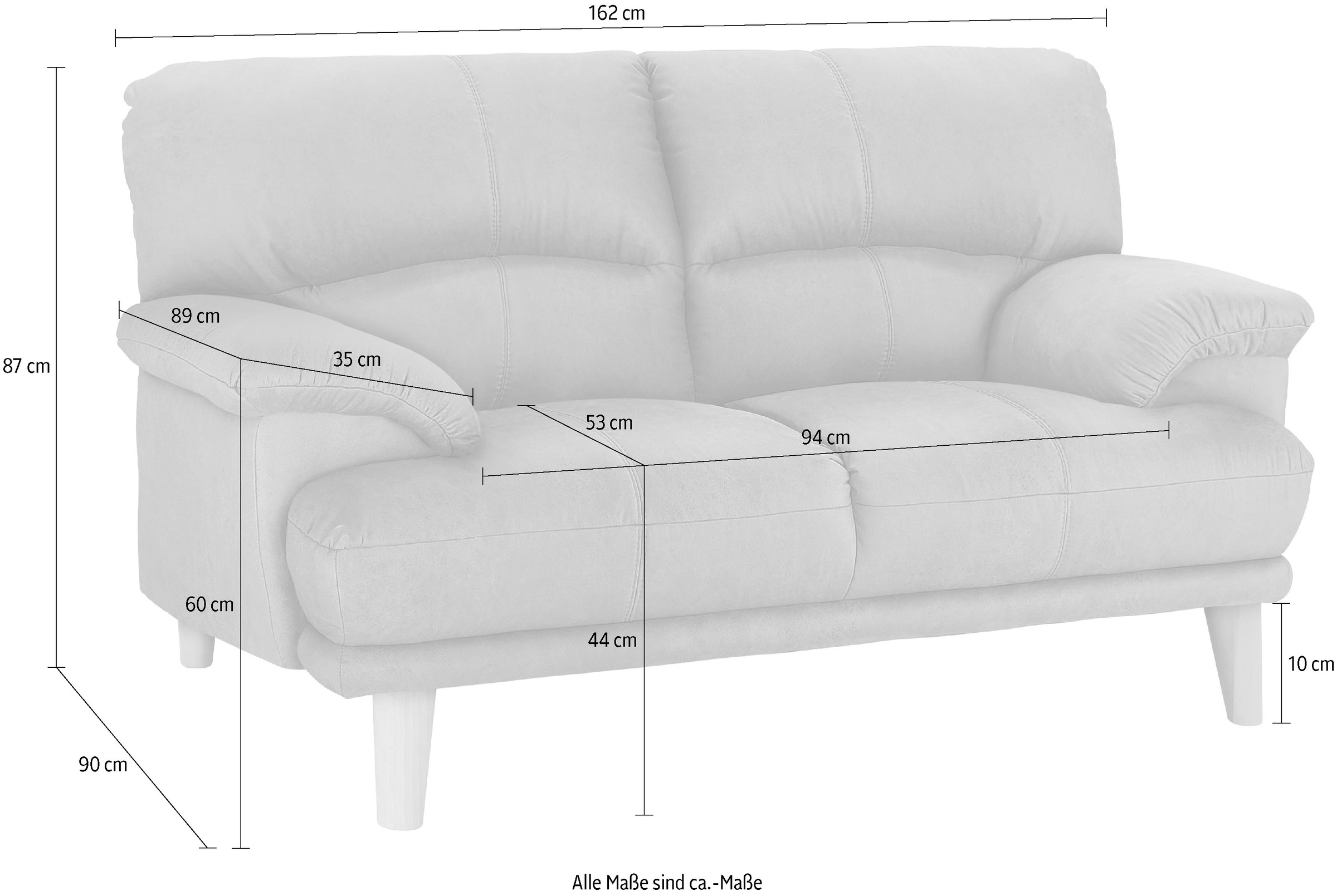 Thumbnail - TRENDMANUFAKTUR 2-Sitzer "Cecilia, italienische Designsprache, tolle Details" hoher Sitzkomfort und extrabequeme Armlehn...