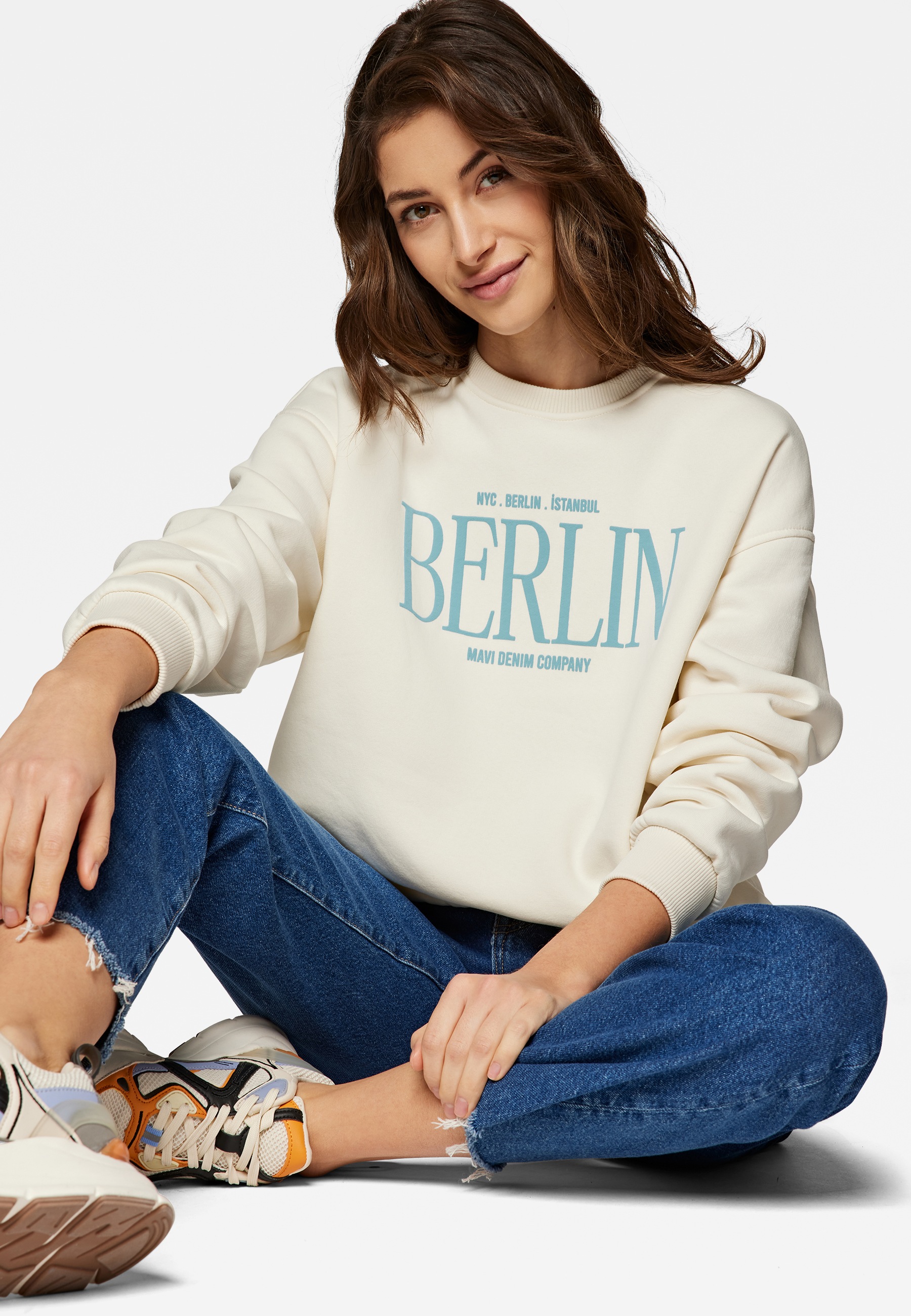 Mavi Rundhalspullover »BERLIN PRINTED SWEATSHIRT«, Sweatshirt mit Berlin Print