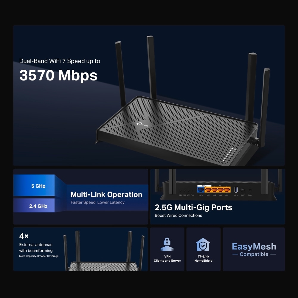 TP-Link WLAN-Router »Archer BE230 BE3600 Dual-Band Wi-Fi 7«
