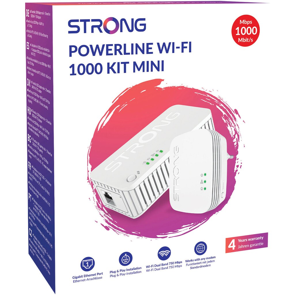 Strong Reichweitenverstärker »Powerline MINI WiFi 1000 Mbit/s Set (2 Einheiten)«, (2 St.)