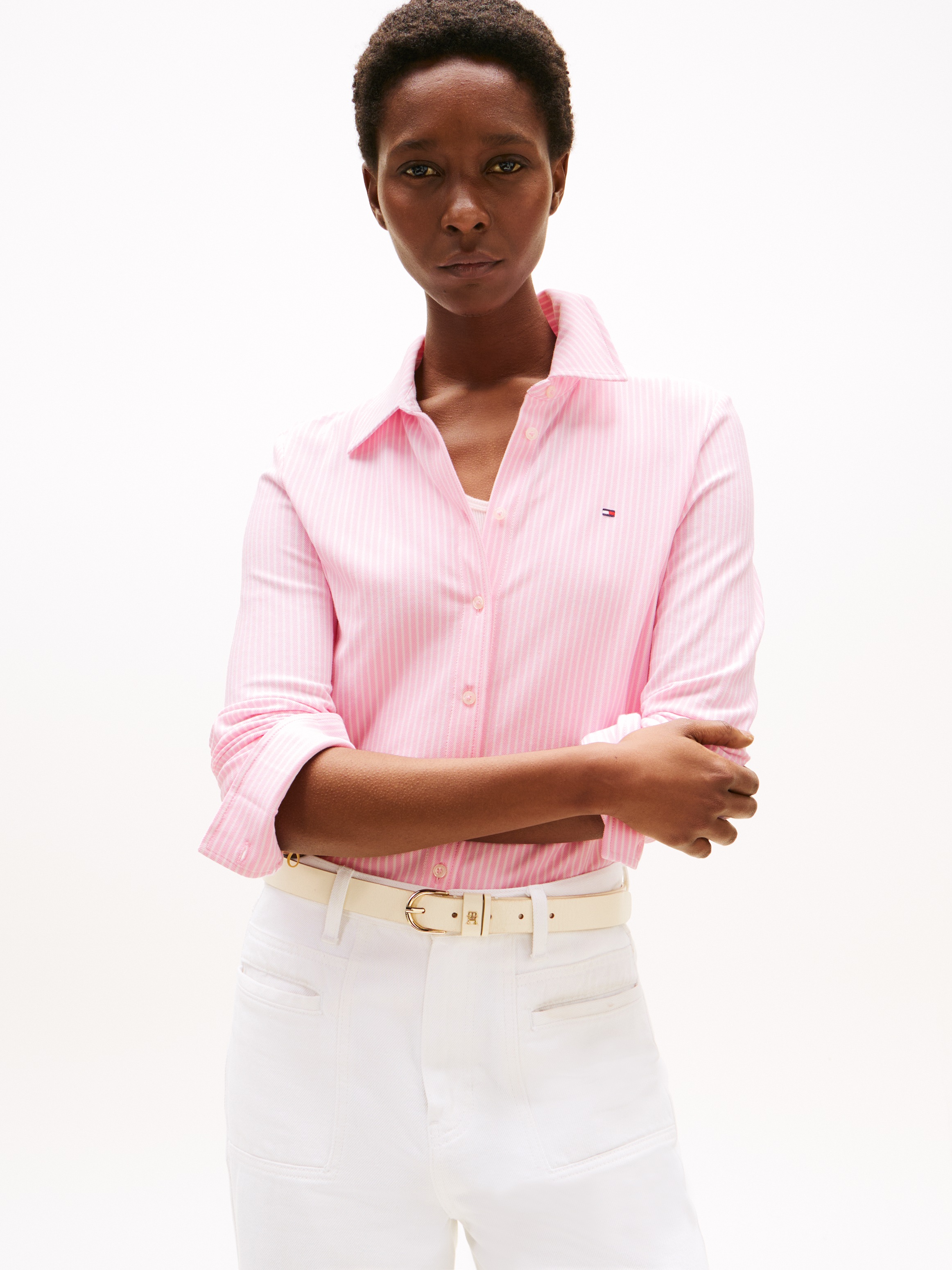 Tommy Hilfiger Poloshirt "1985 SLIM PIQUE BTN DOWN LS mit Polokragen und La günstig online kaufen