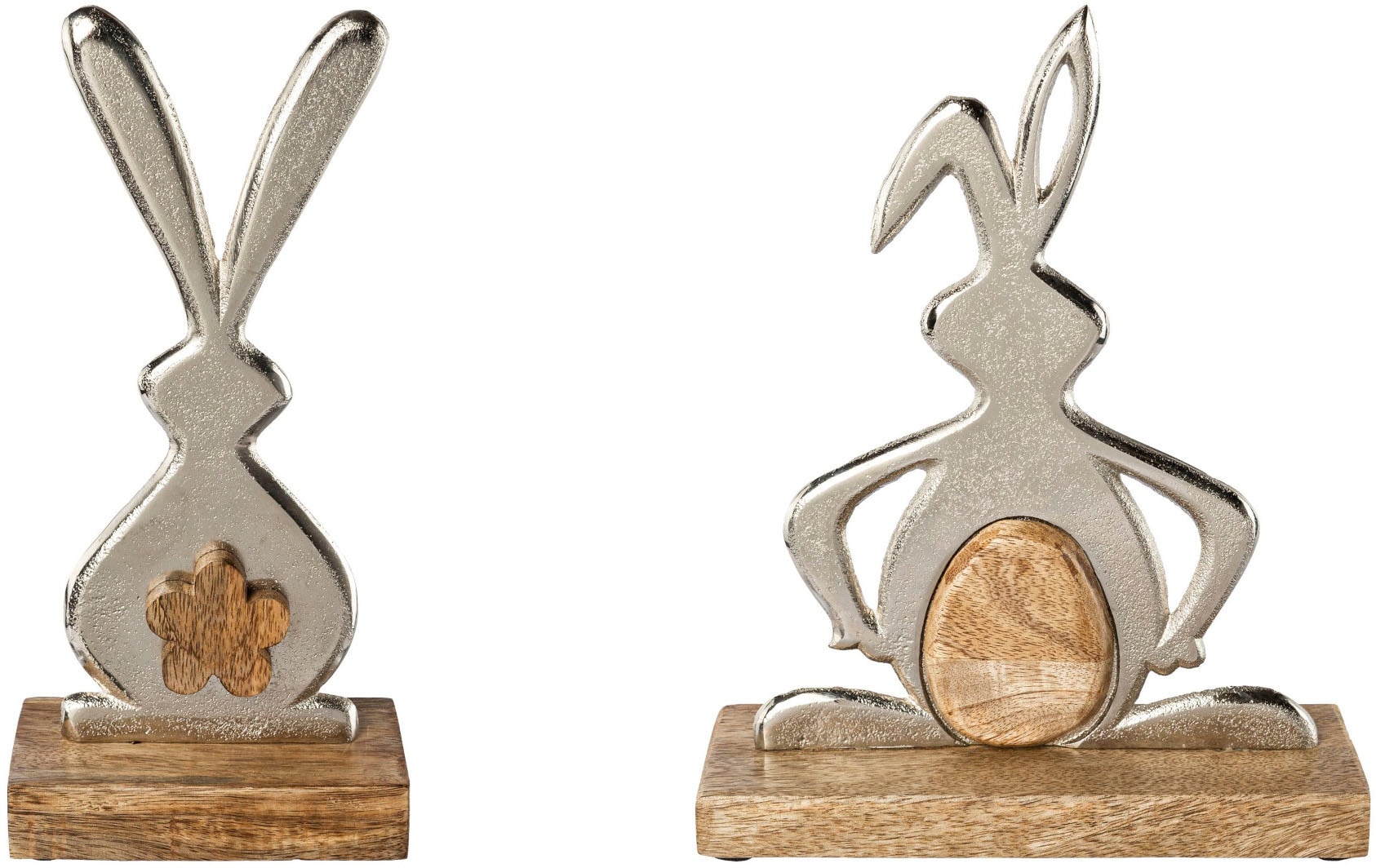 Creativ home Osterhase "JUSTIN", Osterdeko aus Holz und Aluminium