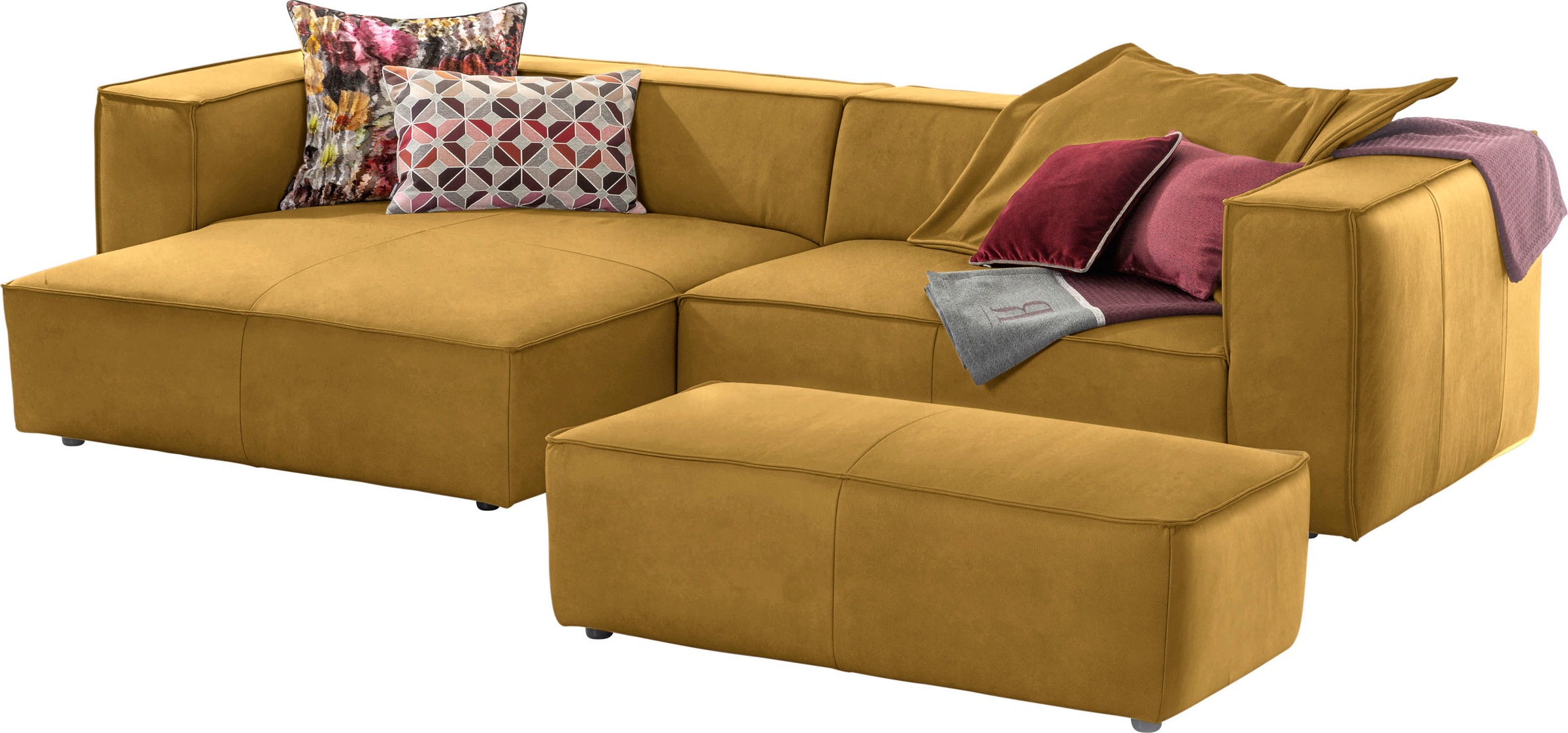 W.SCHILLIG Ecksofa "around-the-block" inklusive Hocker, mit eleganter Biese günstig online kaufen