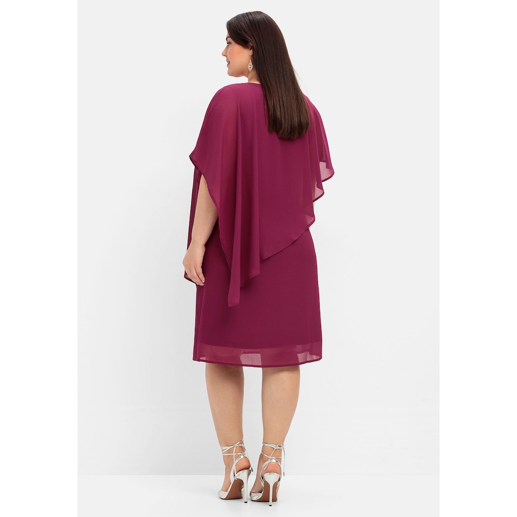 Sheego Cocktailkleid »Große Größen«, mit asymetrischem Cape