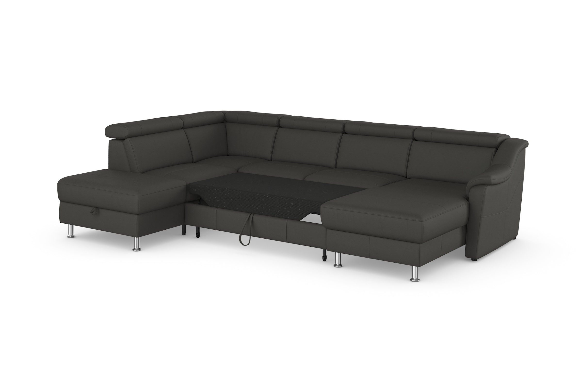 sit&more Wohnlandschaft »Freetown U-Form«, Kopfteilverstellung und Federkern, wahlweise mit Bettfunktion