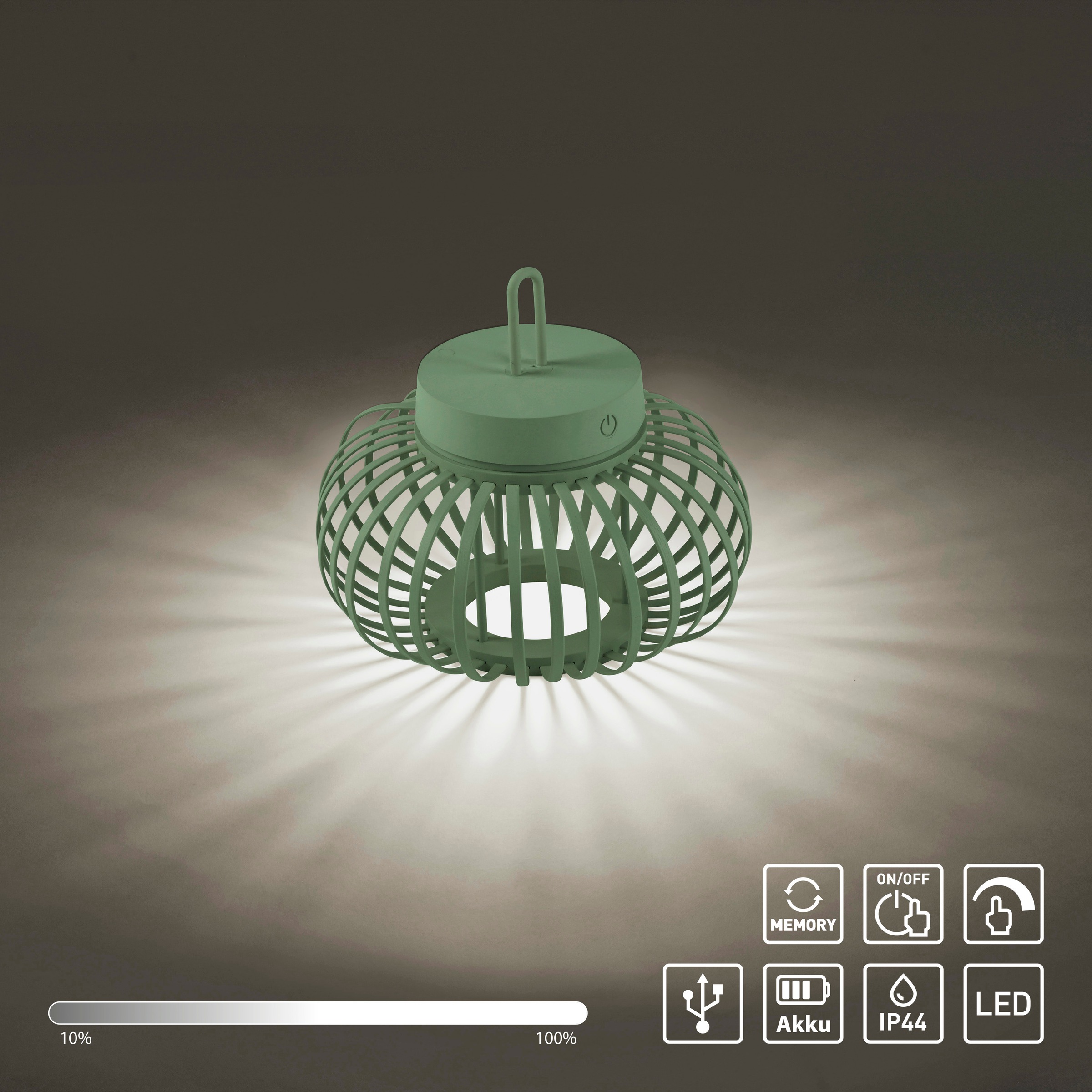 JUST LIGHT Pendelleuchte »AKUBA«, 1 flammig, Leuchtmittel LED-Modul | LED fest integriert, Akkuleuchte