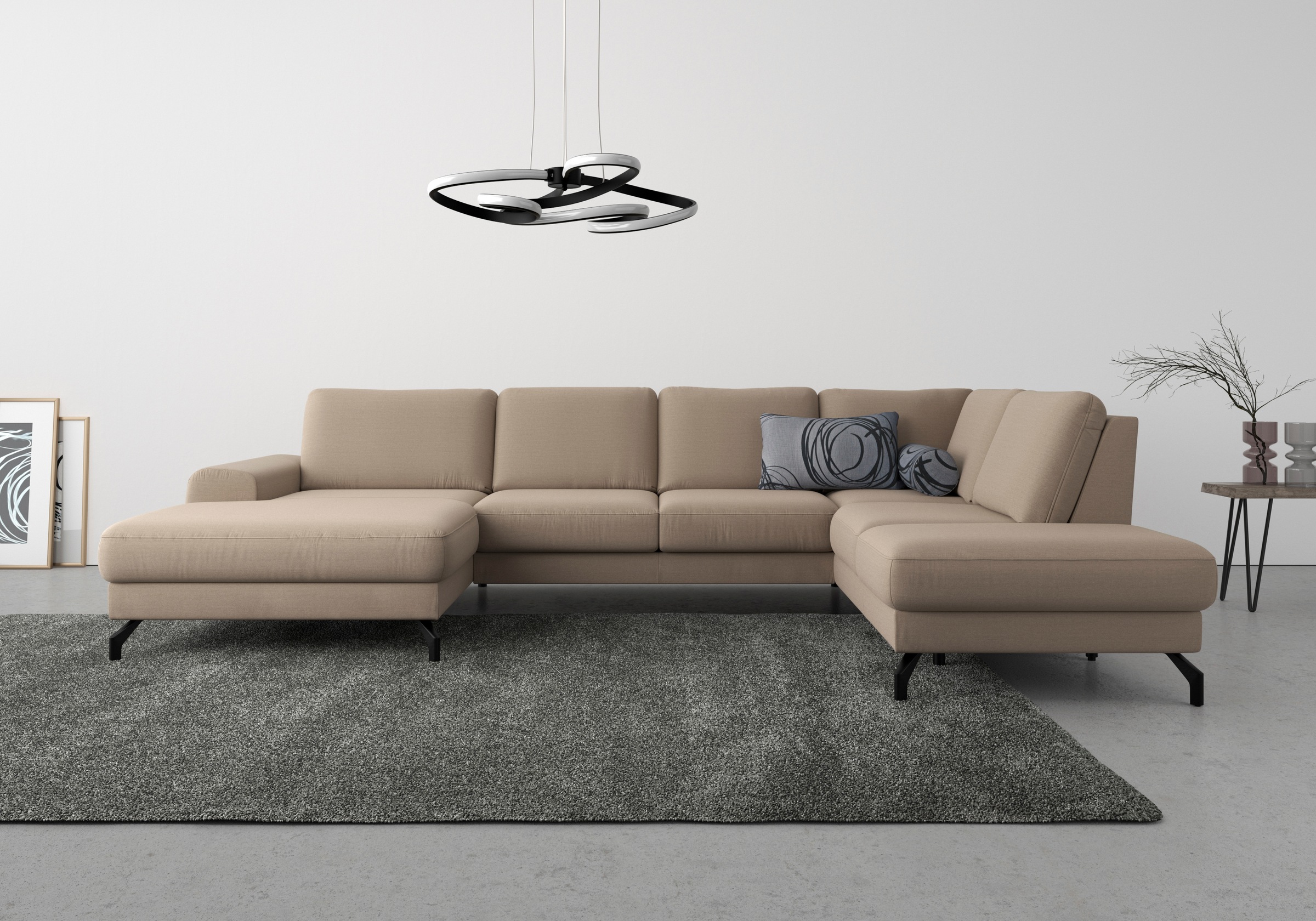 sit&more Wohnlandschaft »Cinturo U-Form«, inklusive Sitztiefenverstellung und Federkern, Sitzhöhe 45 cm