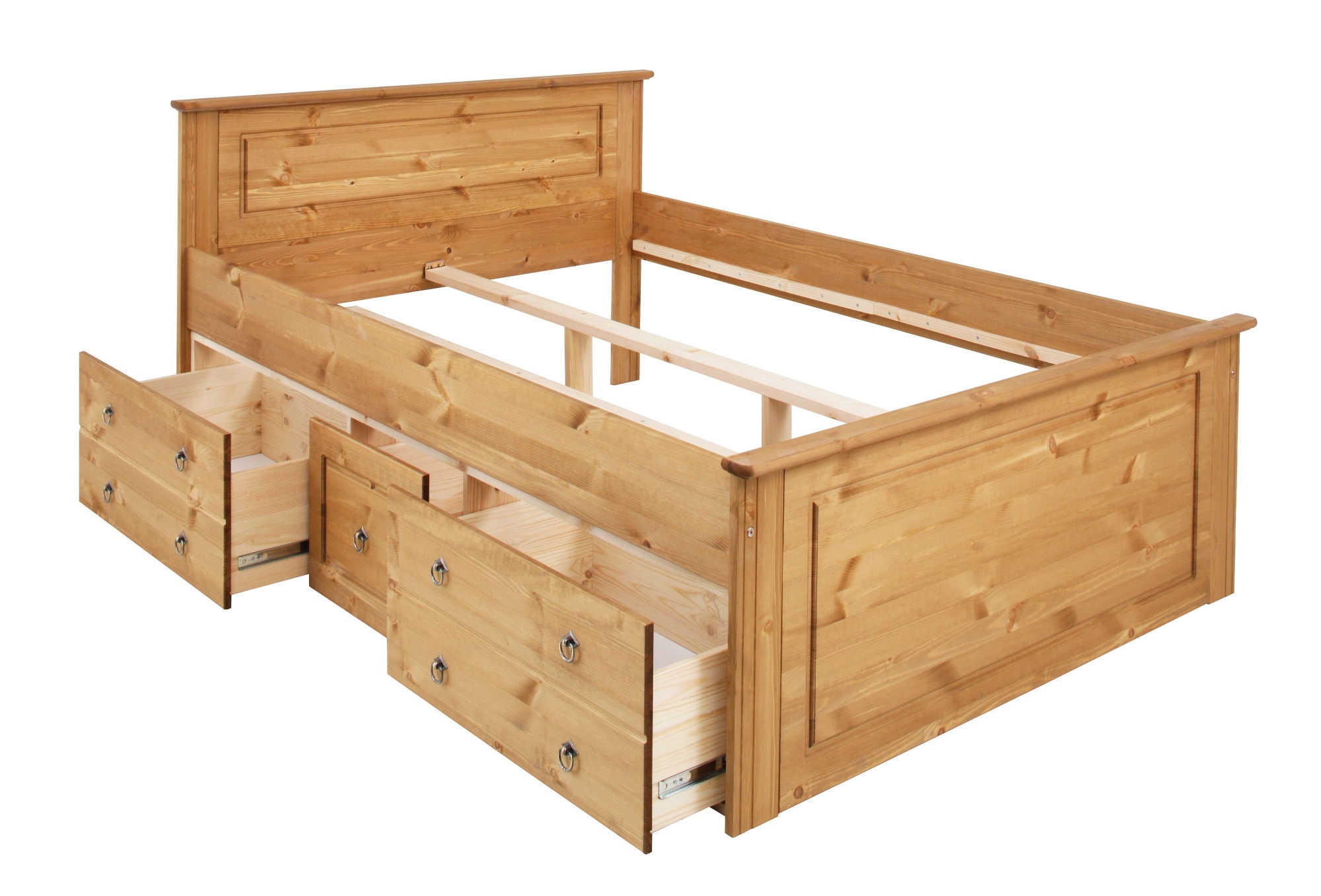 OTTO home Massivholzbett »Hugo, FSC® zertifiziert, Landhausstil, zeitlos und edel« auch als Super Sparset inklusive Schubkästen,  Stauraumbett, extra belastbar, Made in EU, viele Breiten