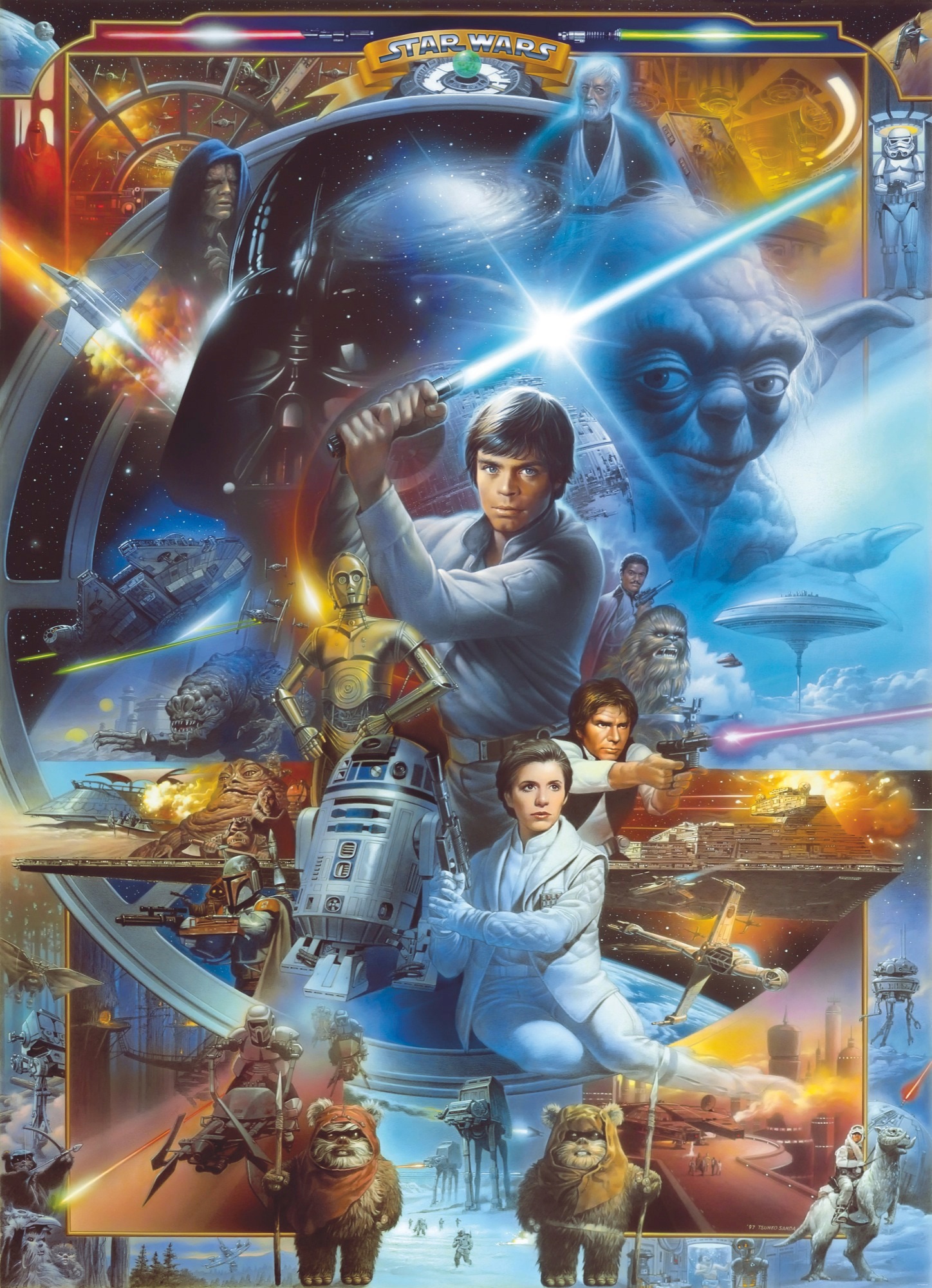 Komar Fototapete "Star Wars Luke Skywalker Collage", 184x254 cm (Breite x Höhe), inklusive Kleister