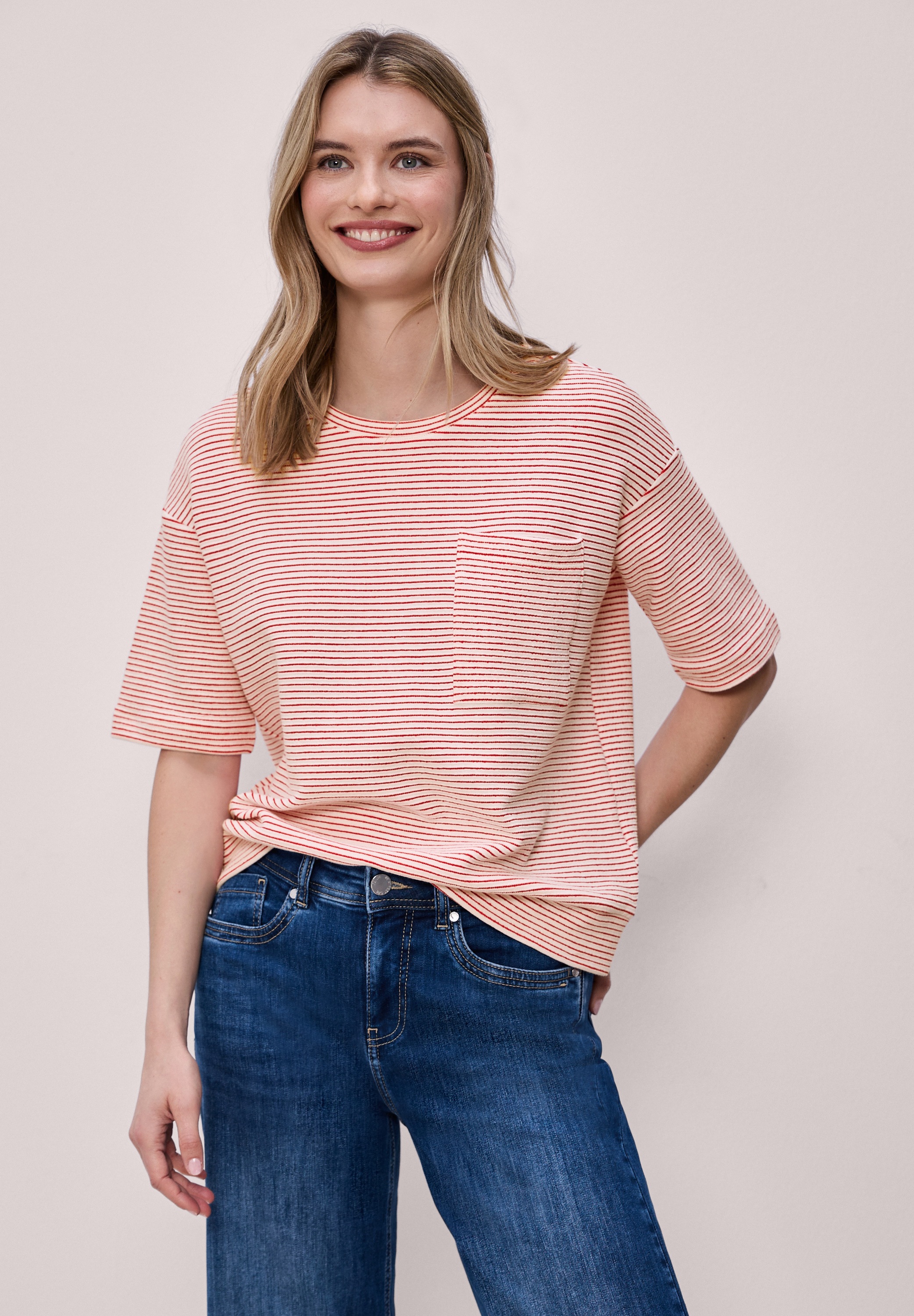 STREET ONE T-Shirt mit Brusttasche günstig online kaufen