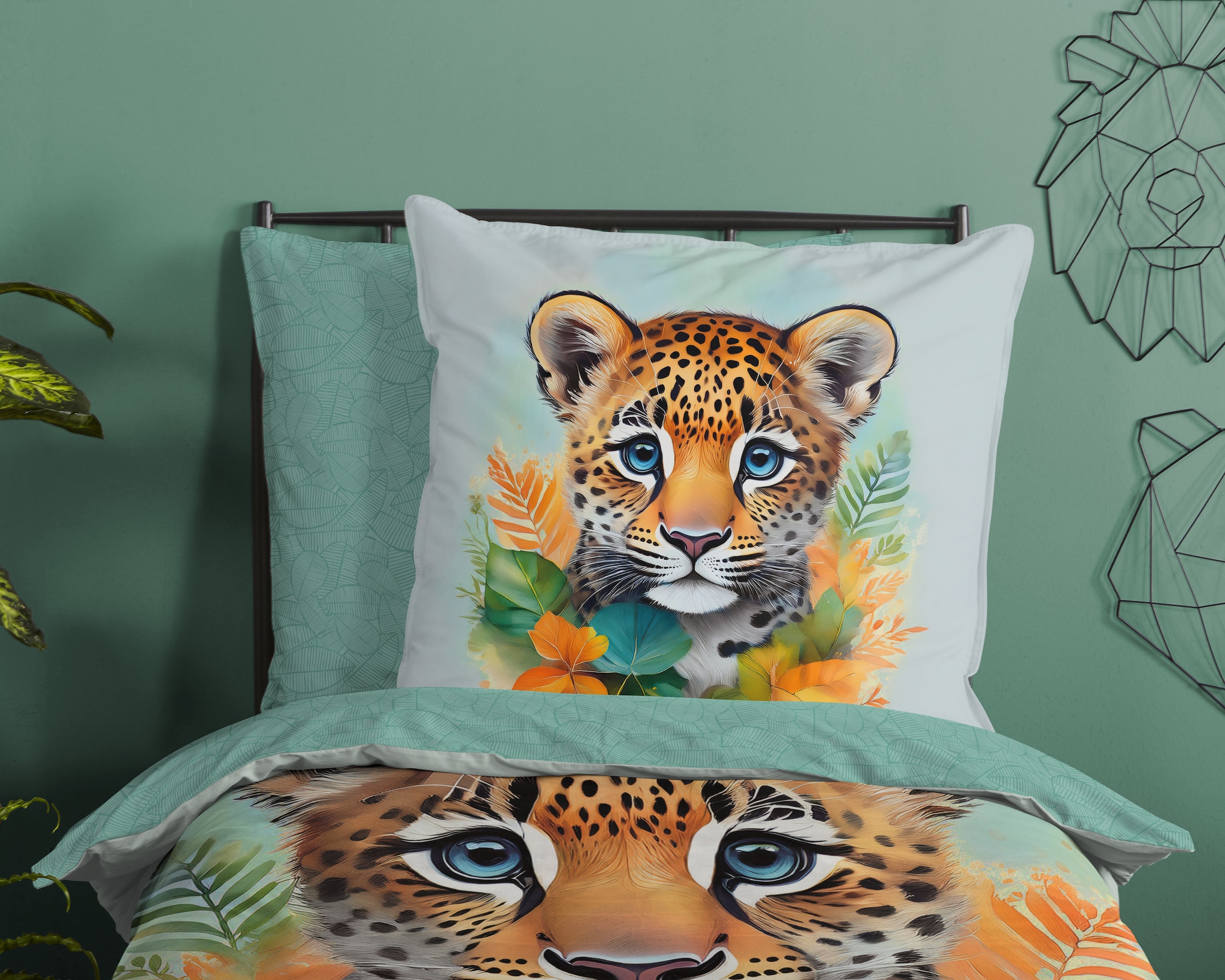 good morning Kinderbettwäsche »Lodewijk« 2 Baumwolle, Renforcé, 135x200, Wendeoptik, Kind, Leopard, Boho