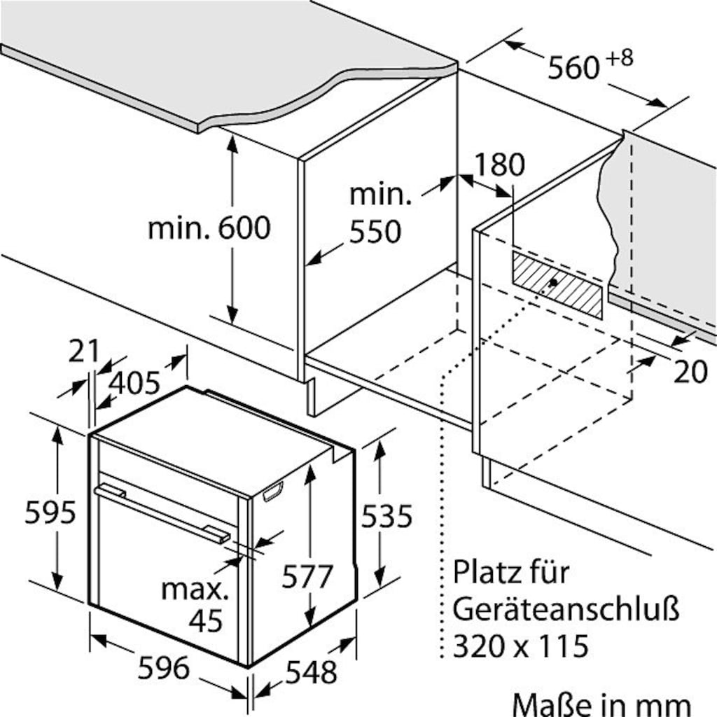 NEFF Dampfbackofen »B46FT64N0«, N 90, B46FT64N0, mit Teleskopauszug nachrüstbar, easyClean