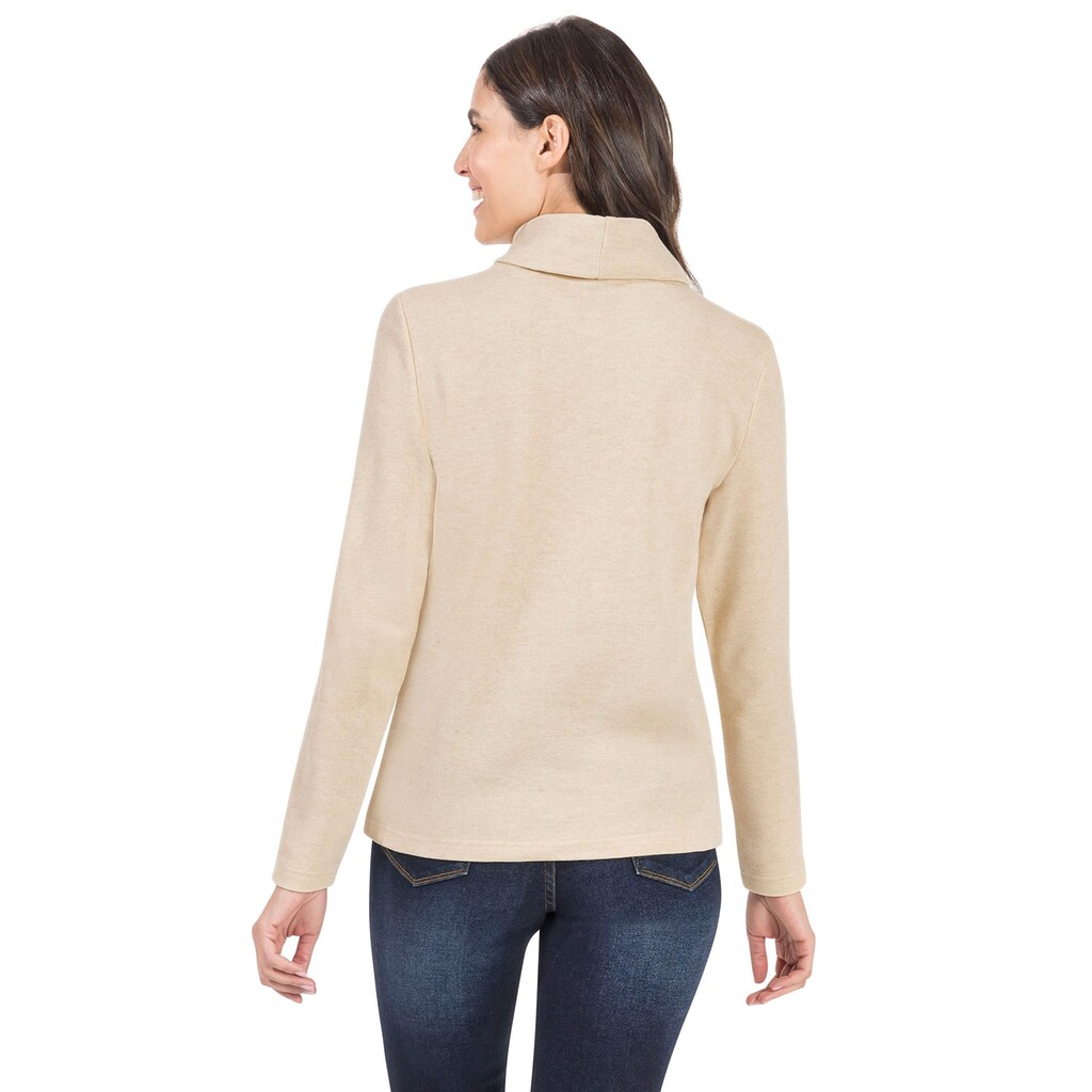 Damenmode Shirts & Sweatshirts Inspirationen Rollkragenshirt »Winter-Shirt«, (1 tlg.) beige-meliert