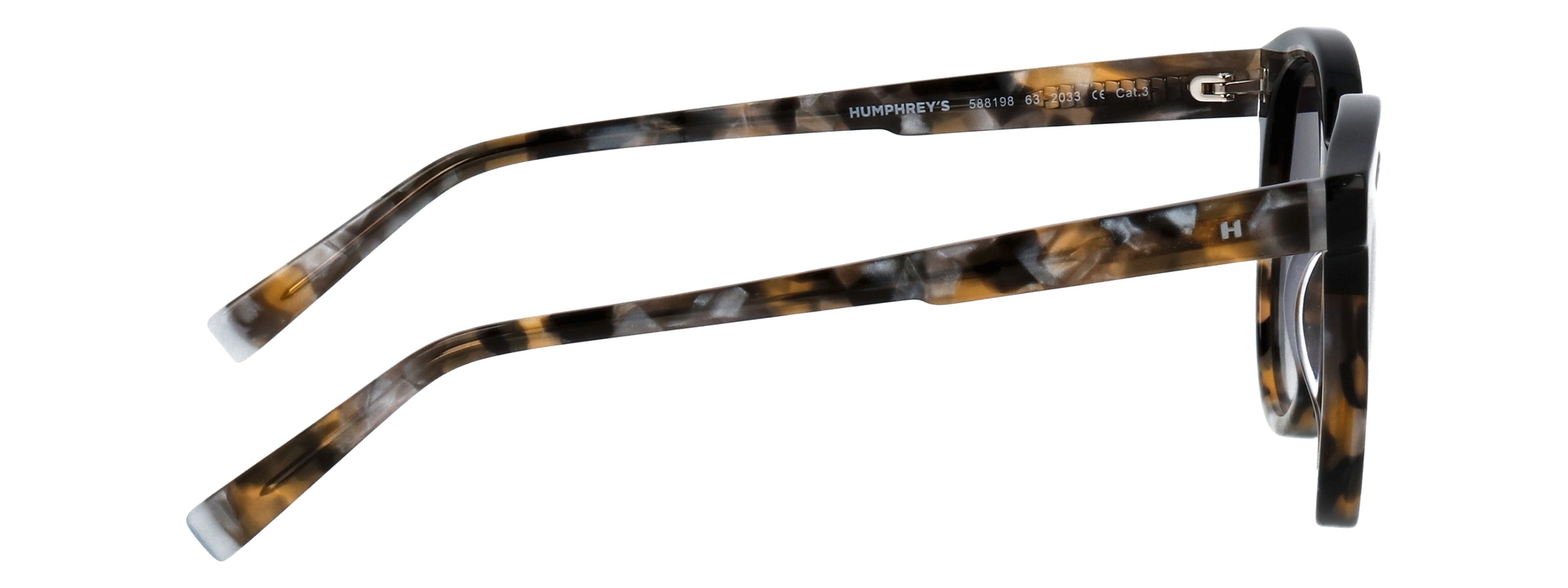 Sonnenbrille HUMPHREY´S EYEWEAR "Modell 588198", Damen, grau havanna, gemustert, leicht glänzend, Sonnenbrillen Sonnenbrille, Form Panto, Logoschriftzug auf Bügel, Kunststofffassung 3