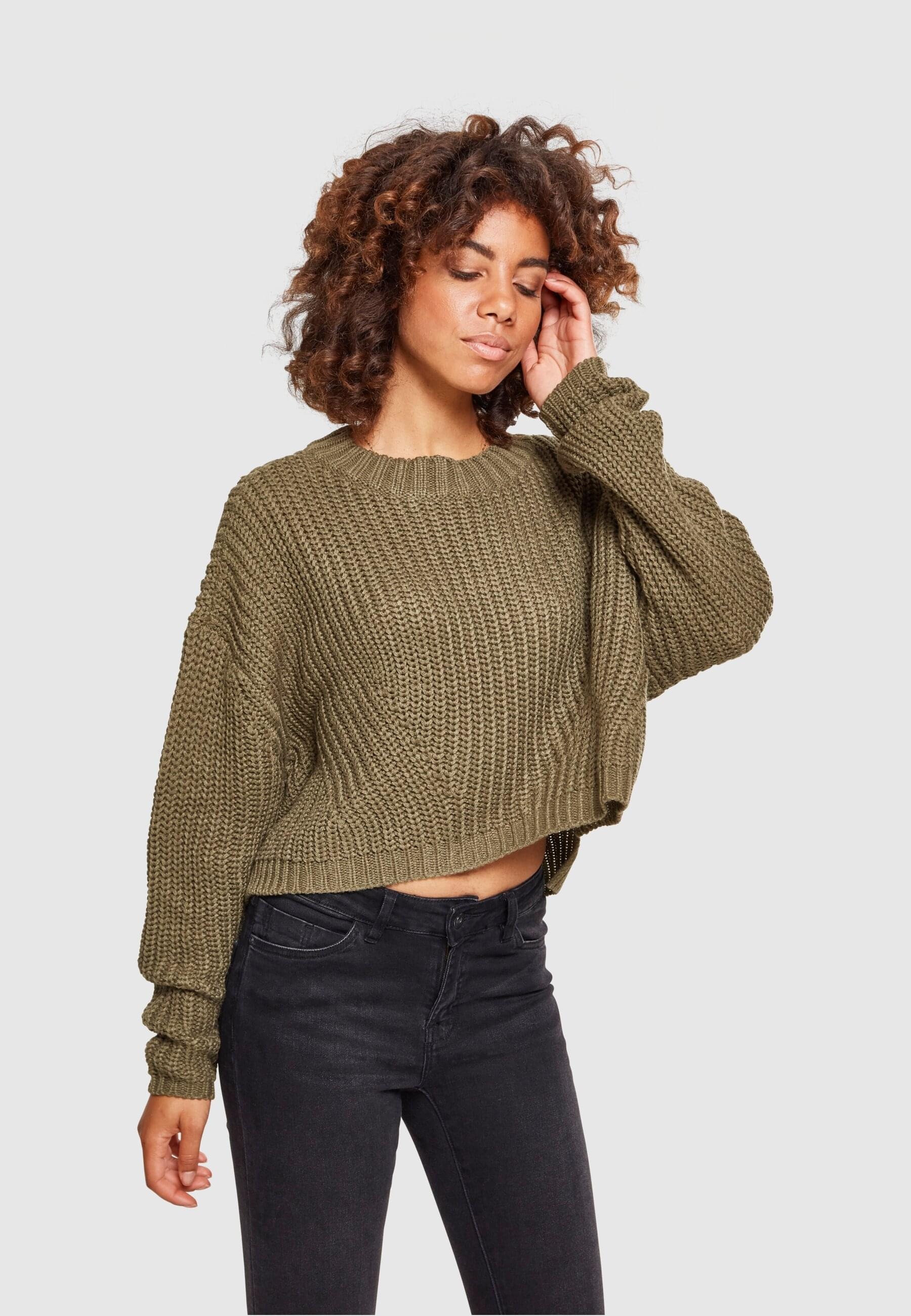 URBAN CLASSICS Rundhalspullover »Urban Classics Damen Ladies Wide Oversize Sweater«, (1 tlg.)
