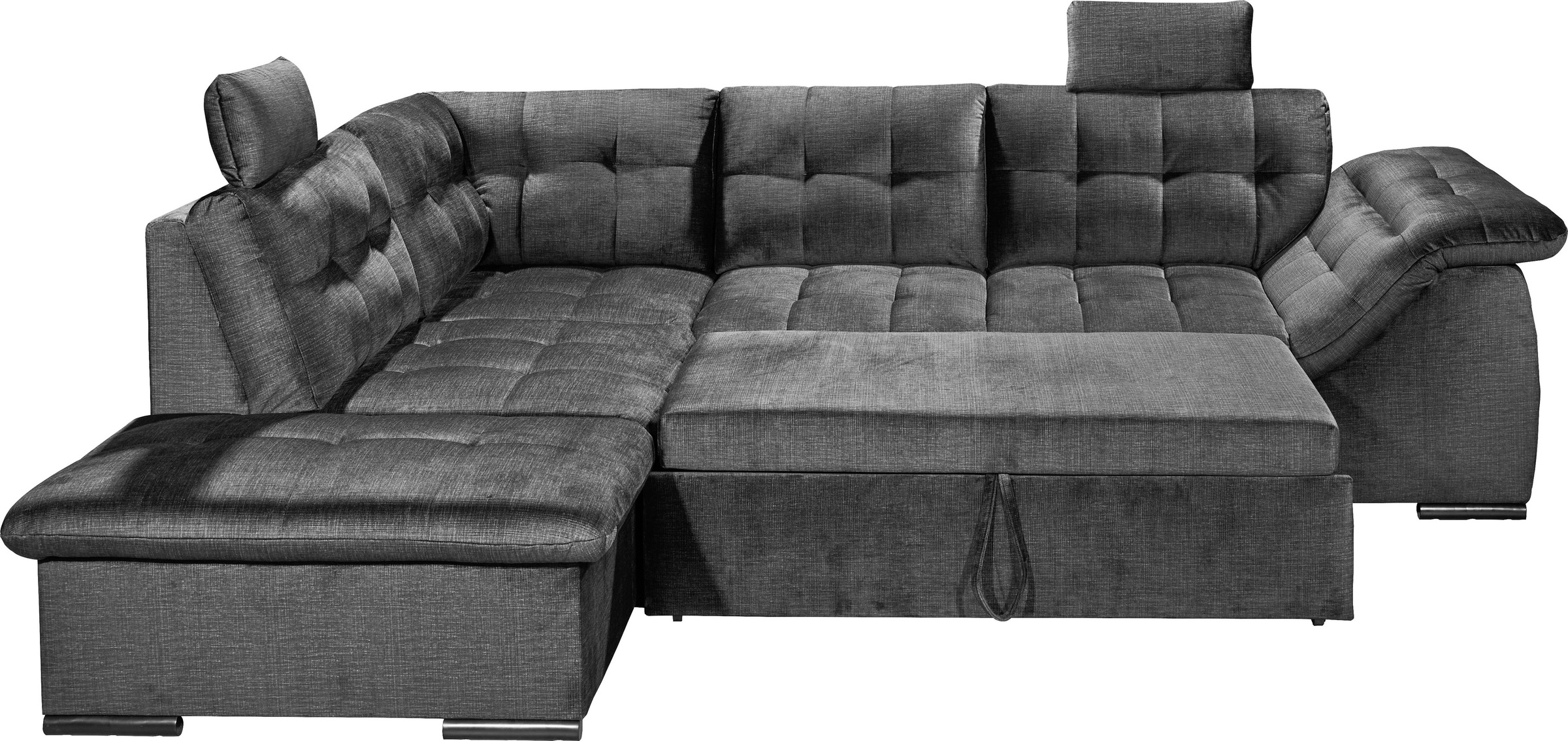 ED EXCITING DESIGN Ecksofa »Estrella L-Form«, mit Bettfunktion, Bettkasten, Armteilverstellung & Kopfstützen