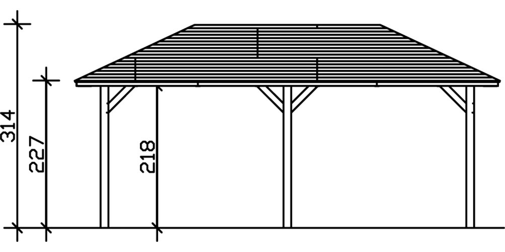 Skanholz Einzelcarport »Taunus«, 270 cm, Anthrazit