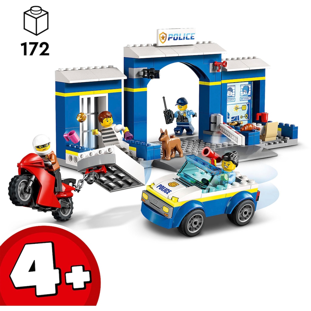 LEGO® Konstruktionsspielsteine »Ausbruch aus der Polizeistation (60370), LEGO® City«, (172 St.), Made in Europe
