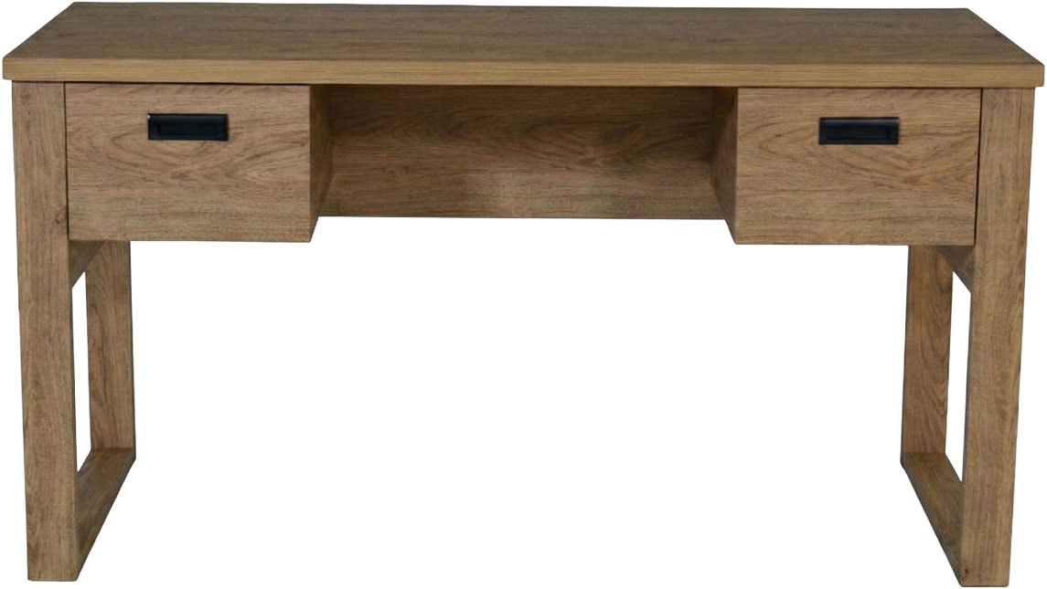 Jahnke Schreibtisch "RIVA D 140" Schreibtisch,Stauraum,2 Türen, Metallgriffe,Eiche-Optik,Breite:140 cm