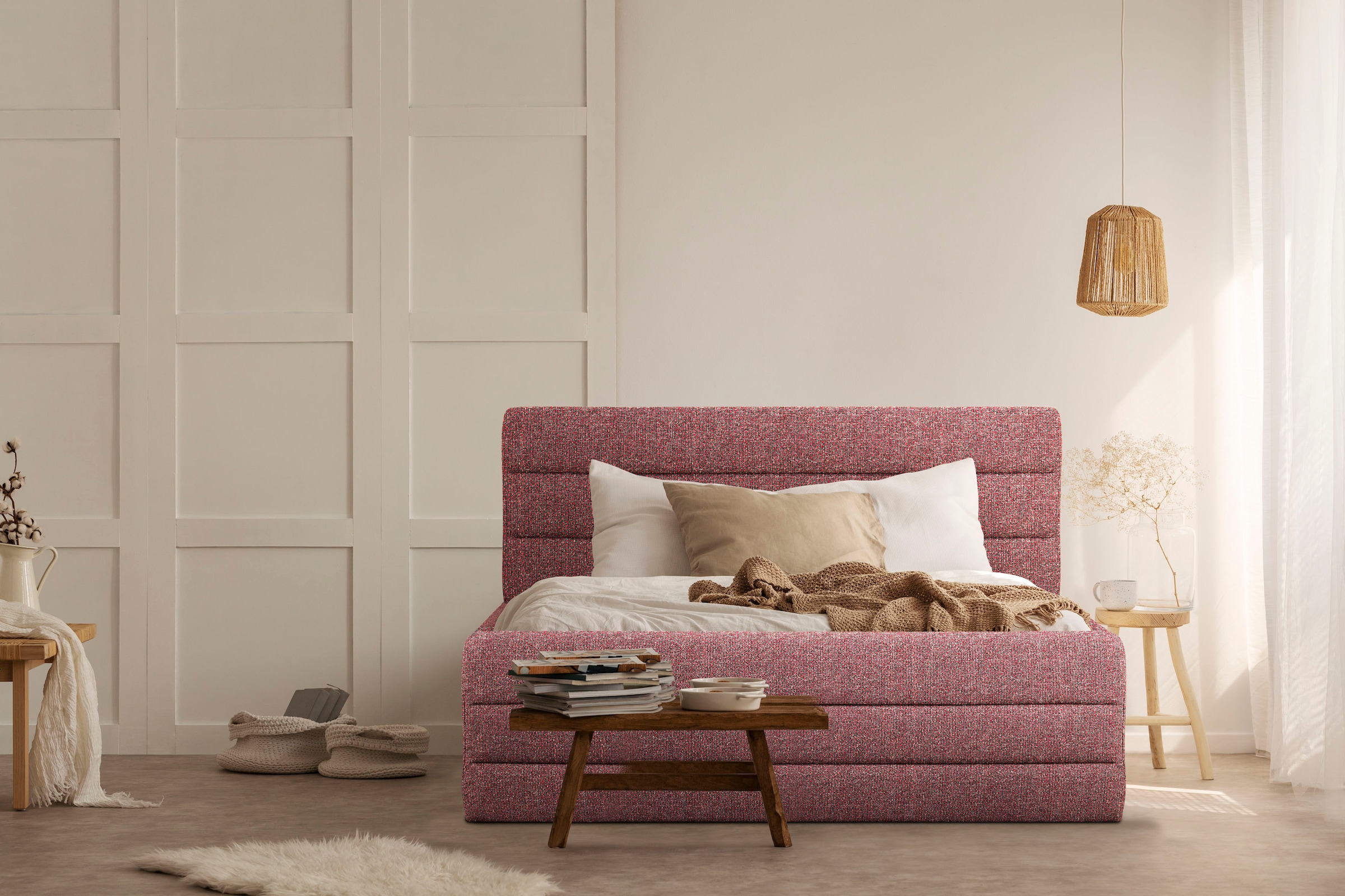 Home affaire Polsterbett "Merrit" Quernaht im Kopf- und Fußteil, in 5 Breit günstig online kaufen