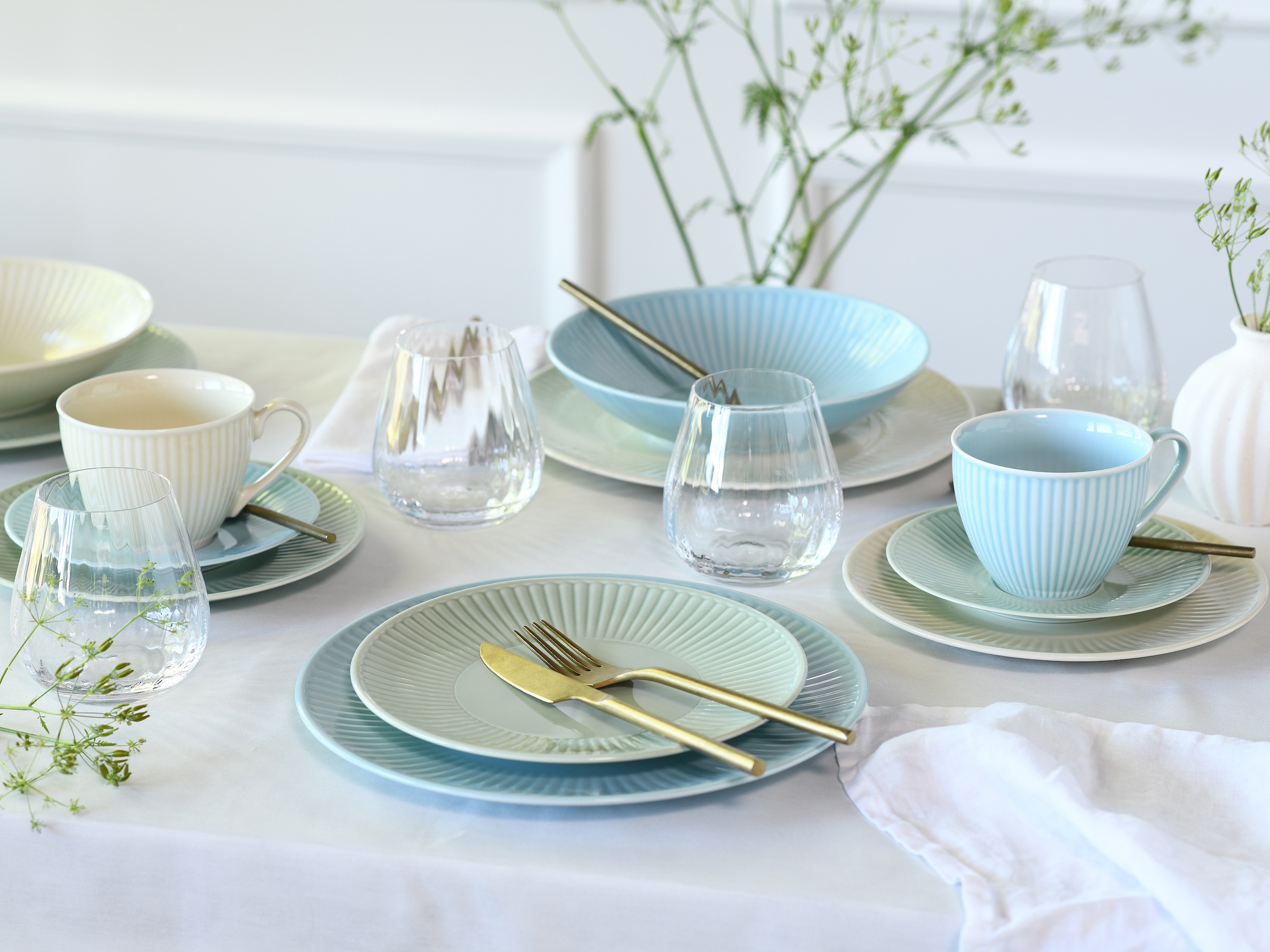 CreaTable Teller-Set »Valencia Pastell, Tellerset 18-tlg«, (Set, 18 tlg.), Elegant, Boho Chic
