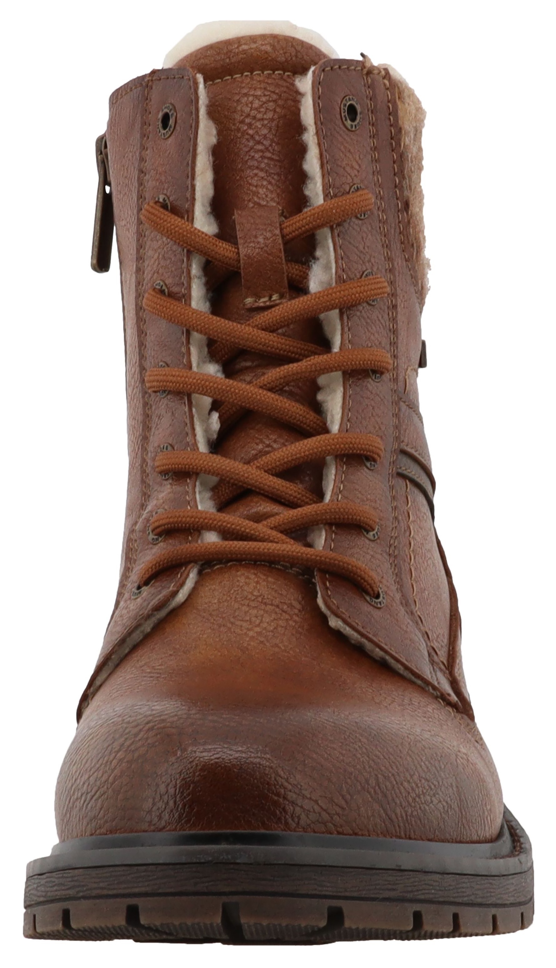 Schnürstiefelette MUSTANG SHOES "Mustang Shoes Stiefelette Lederimitat/Textil", Damen, Gr. 37, braun, Lederimitat, Textil, Schuhe Schnürstiefelette 3