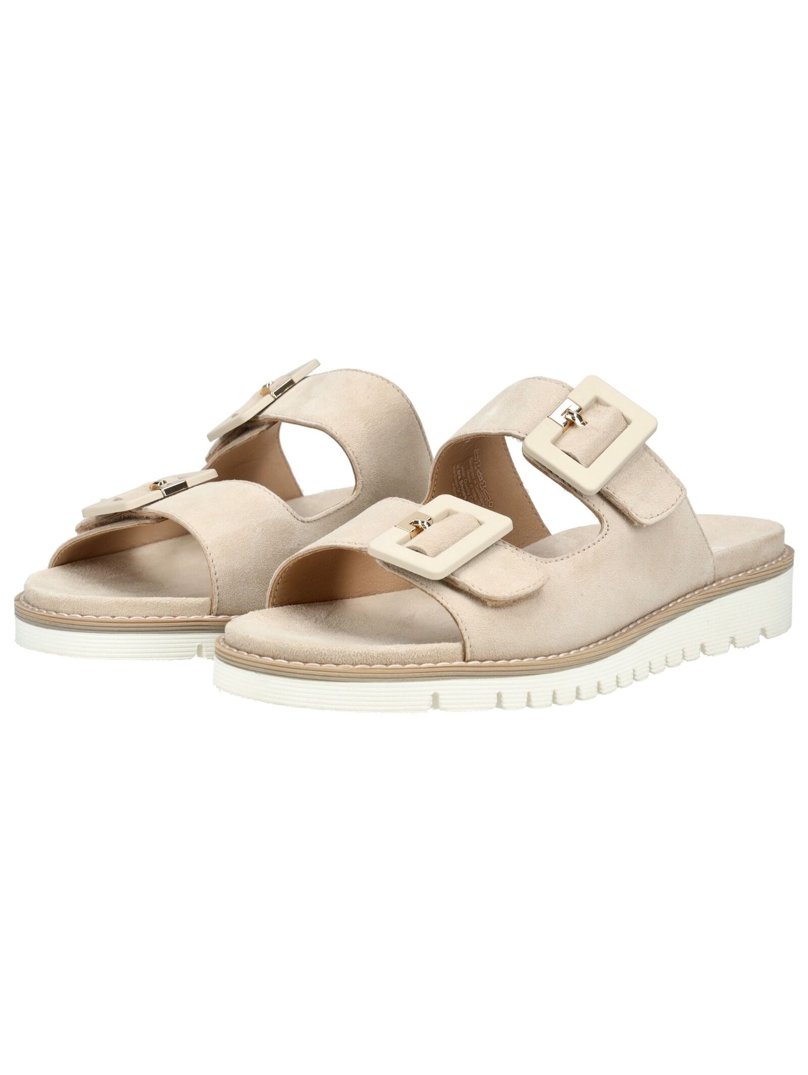 Pantolette ARA "KENT", Damen, Gr. 39, hellbeige, Ziegenveloursleder, unifarben, Schuhe Pantolette, Schlupfschuh, Hausschuh, Bequemschuh in Komfortweite G (= weit) 3