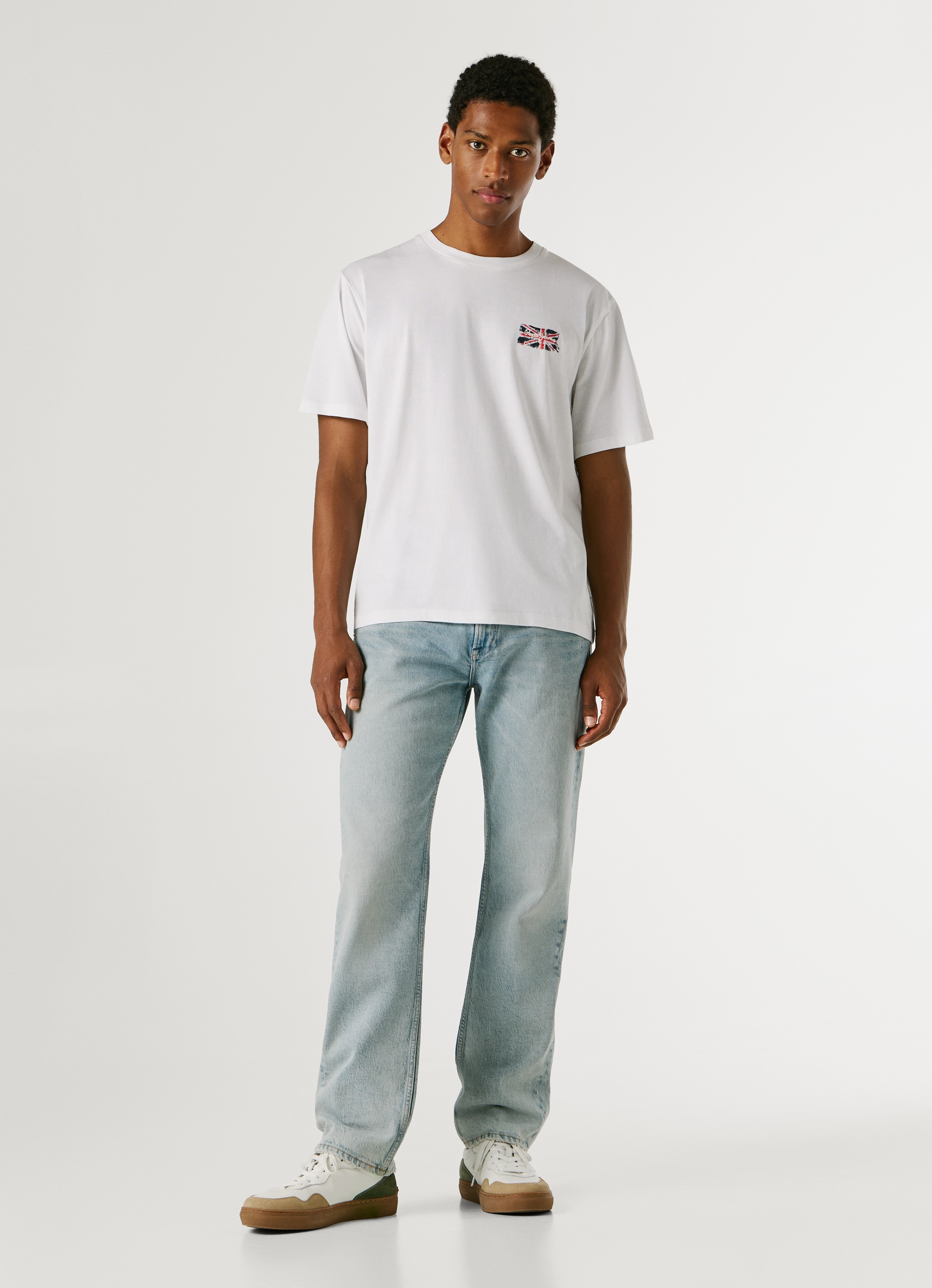 Pepe Jeans T-Shirt »Small Flag« aus reiner Baumwolle, Rundhals
