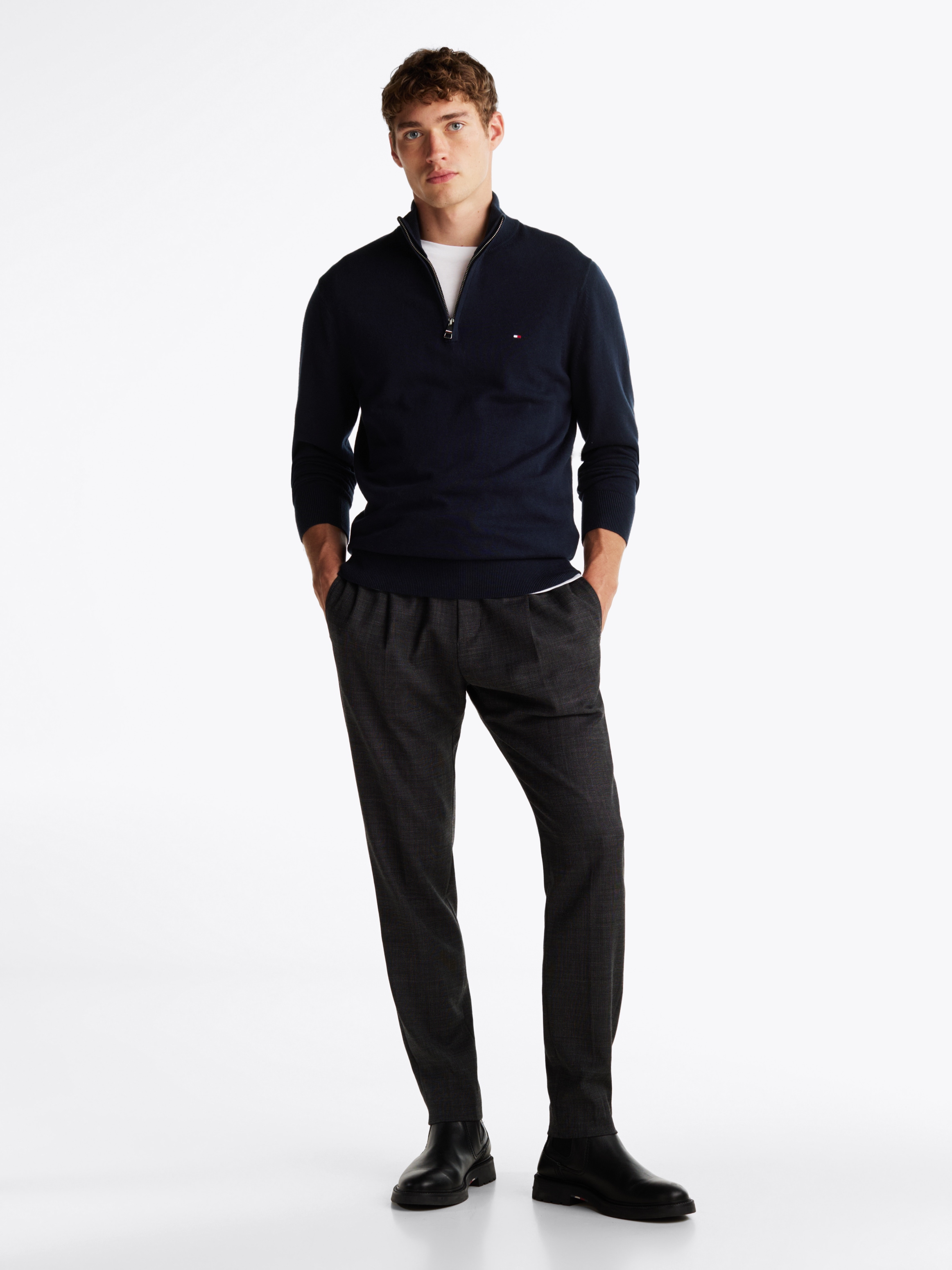 Tommy Hilfiger Troyer »PIMA ORG CTN CASHMERE ZIP MOCK«