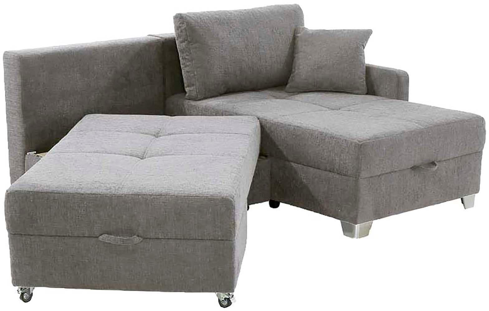 Jockenhöfer Gruppe Ecksofa »Lemberg, Dreh-Schwenk-Ottomane«, inklusive Relax- und Schlaffunktion, Ottomane links/ rechts montierbar