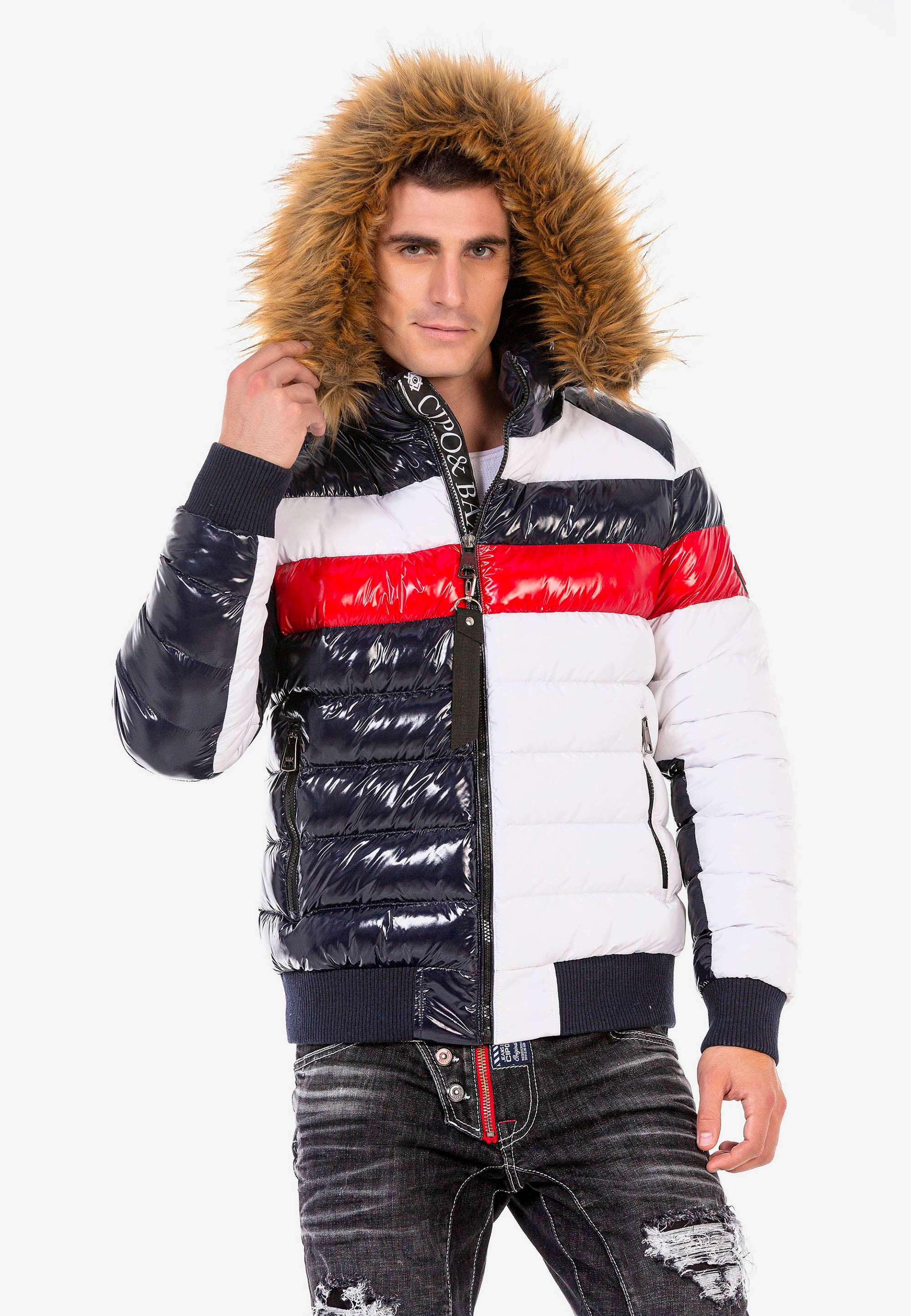 Cipo & Baxx Steppjacke in glänzender Optik