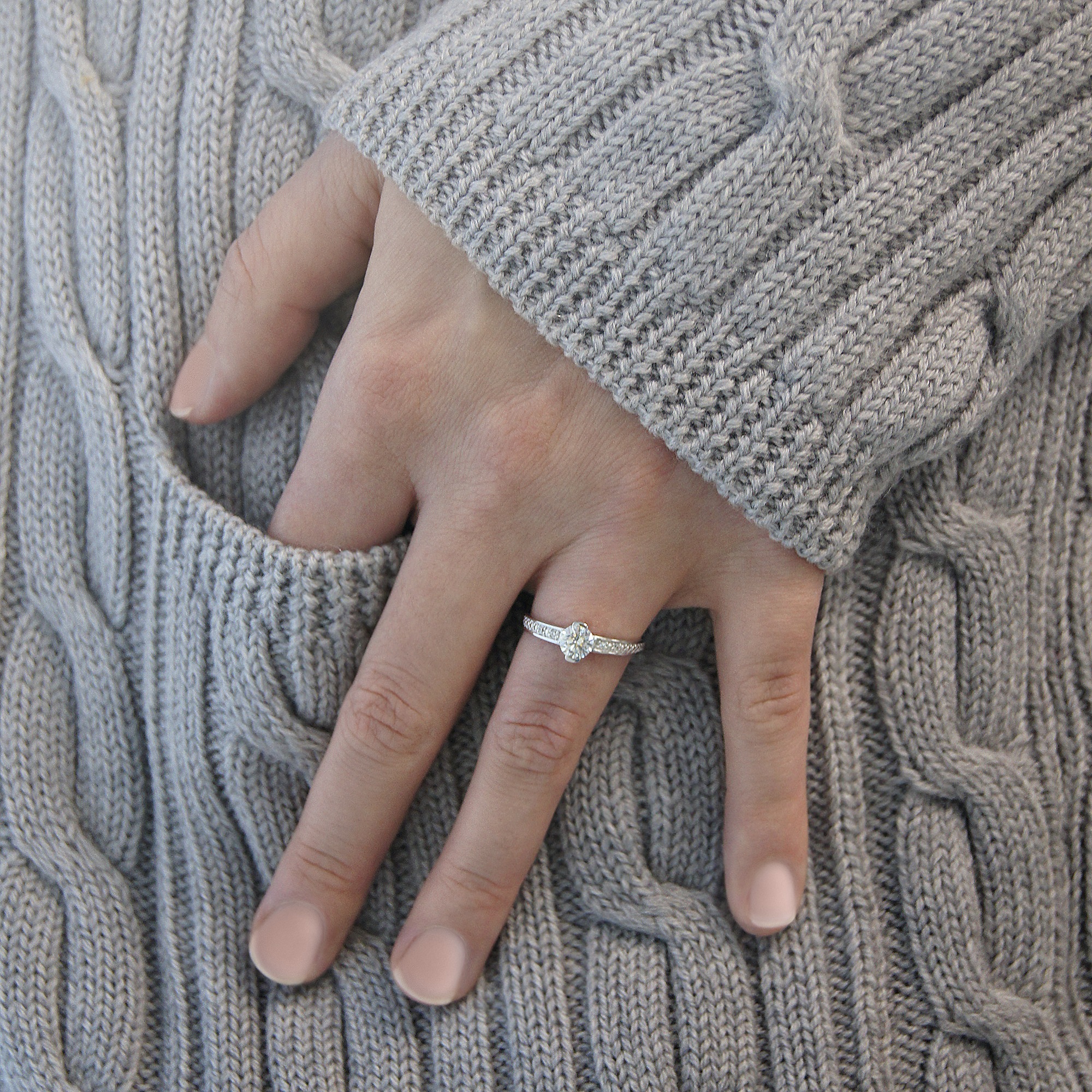 ONE ELEMENT Goldring »Zirkonia Ring aus 333 Weißgold«, Damen Gold Schmuck