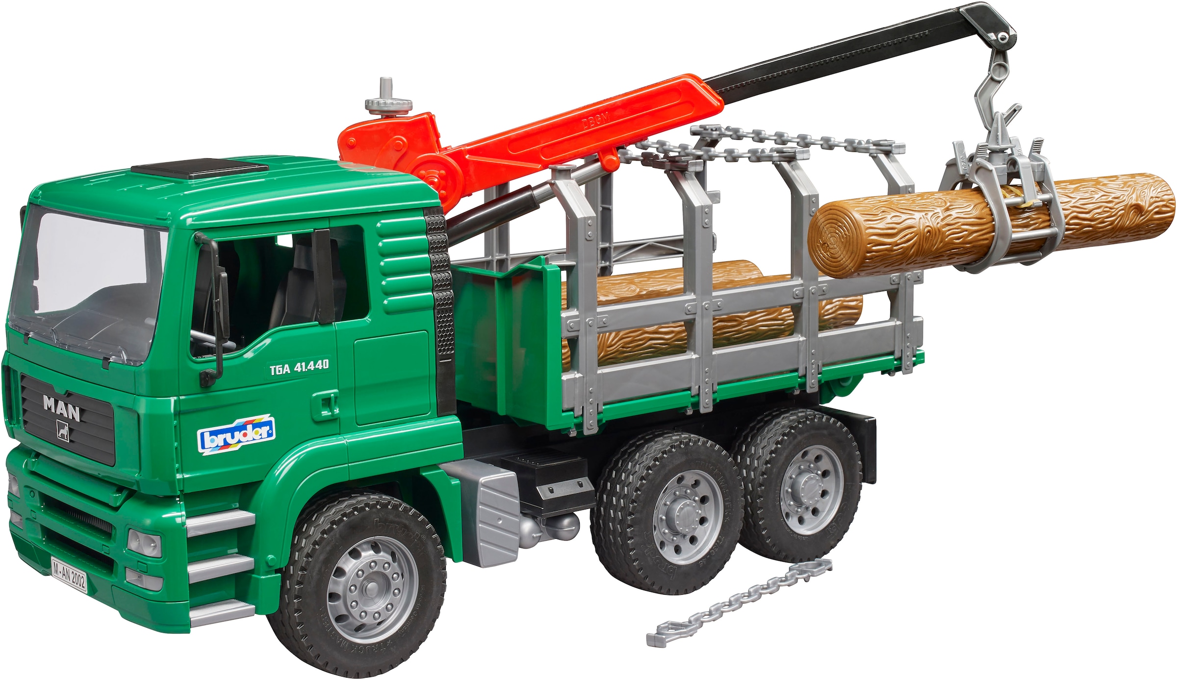 Spielzeug-Forstmaschine »MAN Holztransporter mit Ladekran 43 cm (02769)«, Made in Europe