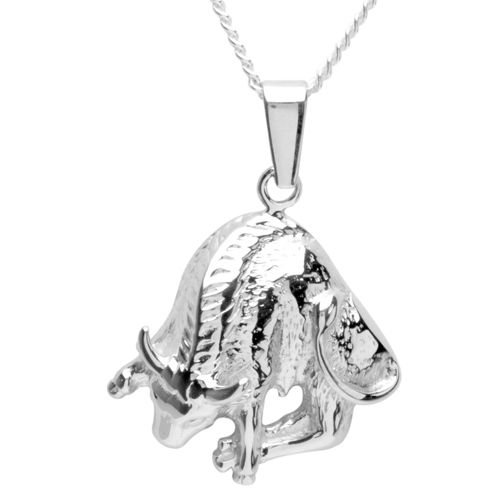 Kette mit Anhänger OSTSEE-SCHMUCK "- Tierkreiszeichen Stier - Silber 925/000 -" Gr. 42, silber (silber 925, silberfarben, weiß), Schmuck_Sets, Damen, 42, Silber 925 (Sterlingsilber)