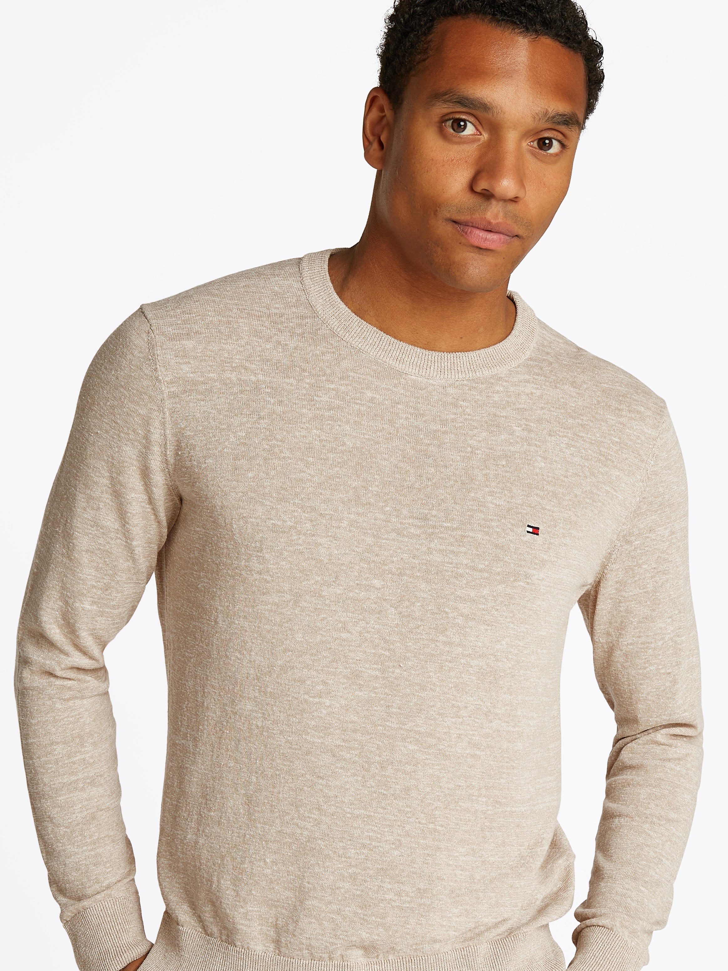 Tommy Hilfiger Rundhalspullover "COTTON LINEN CREW NECK" günstig online kaufen