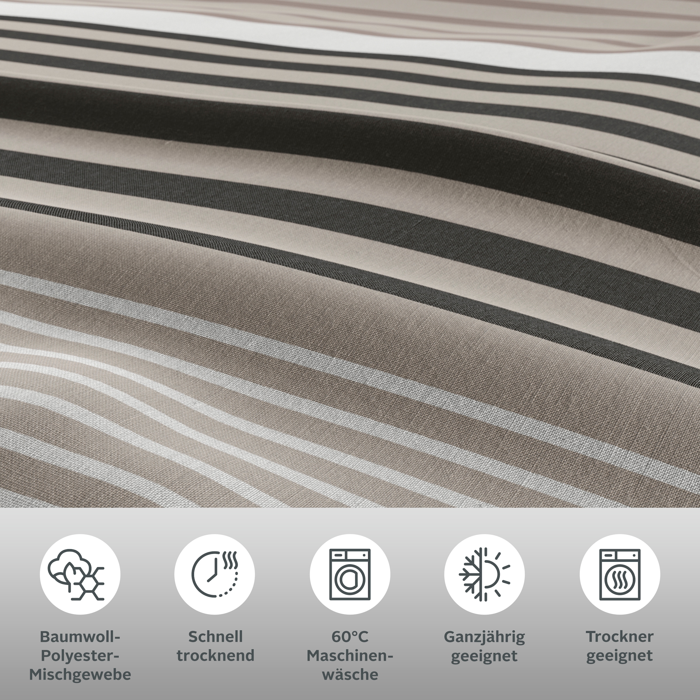 H.I.S Bettwäsche »Majoran« 2 Stk. tlg. gestreifte Bettwäsche in verschiedenen Qualitäten