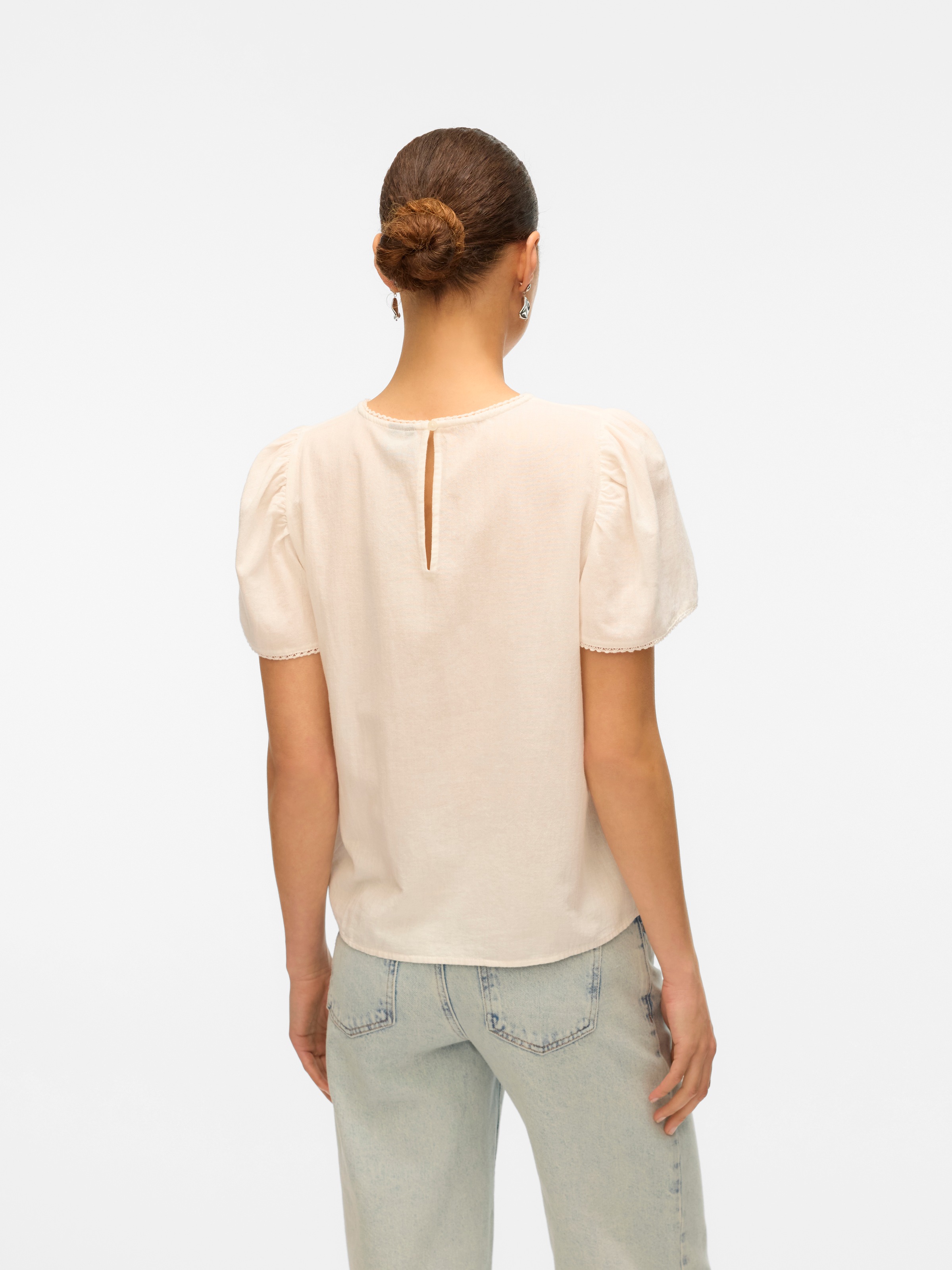 Vero Moda Kurzarmbluse "VMPRETTY SS TOP WVN GA NOOS" günstig online kaufen