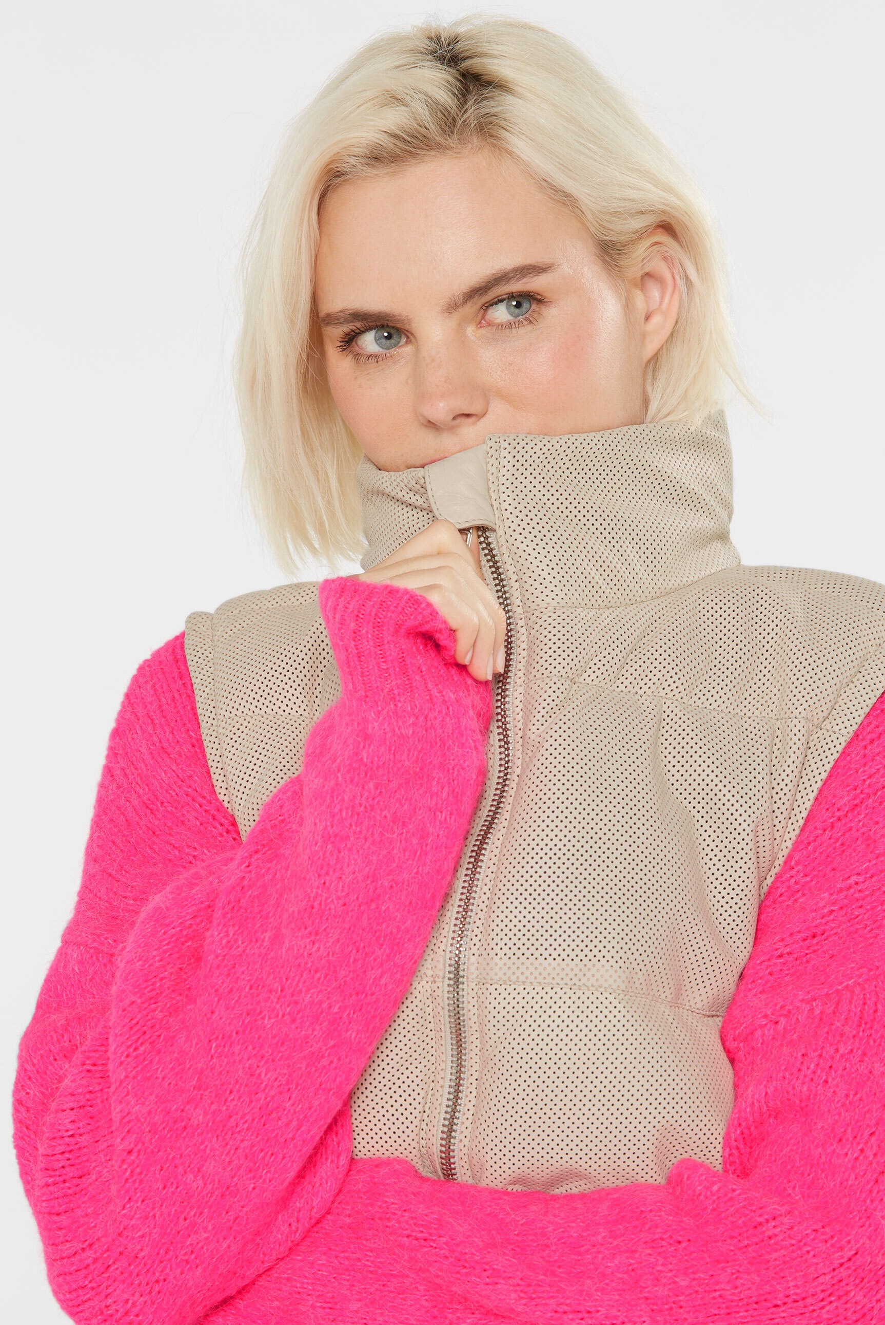 Thumbnail - SENSES.THE LABEL Lederweste mit verstellbarem Gummizug im Saum