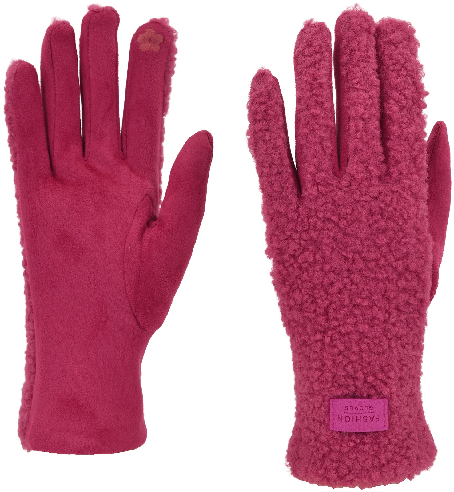 styleBREAKER Fleecehandschuhe "Touchscreen Handschuhe mit Teddyplüsch" 1 Stk.